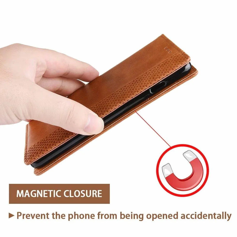 EASSGU Etui na telefon komórkowy do Motorola Moto G35 5G (6,72" cala), z klapką i poliuretanem, skóra poliuretanowa, z przełącznikiem magnetycznym, etui ochronne, [3 przegródki na karty] [1