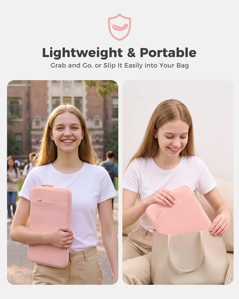 ProCase Pokrowiec na laptopa MacBook Neo 33.0 cm 2026 (model A3404, A18 Pro), etui ochronne z miękką podszewką, wąski rękaw podróżny z kieszenią na akcesoria, dopasowany do MacBooka Neo 33.0 cm
