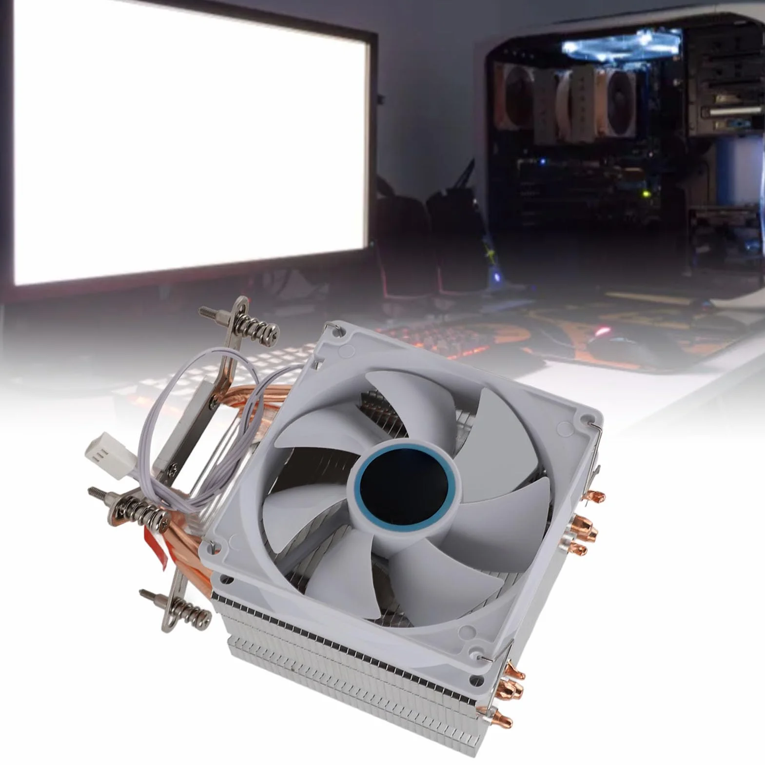 Chłodnica Procesora z 4 Rurkami Cieplnymi, Doskonałe Chłodzenie, Cicha Praca, łatwa Instalacja, Odpowiednia dla LGA 775 1150 1151 1155 1156 1200 1700 1356 1366