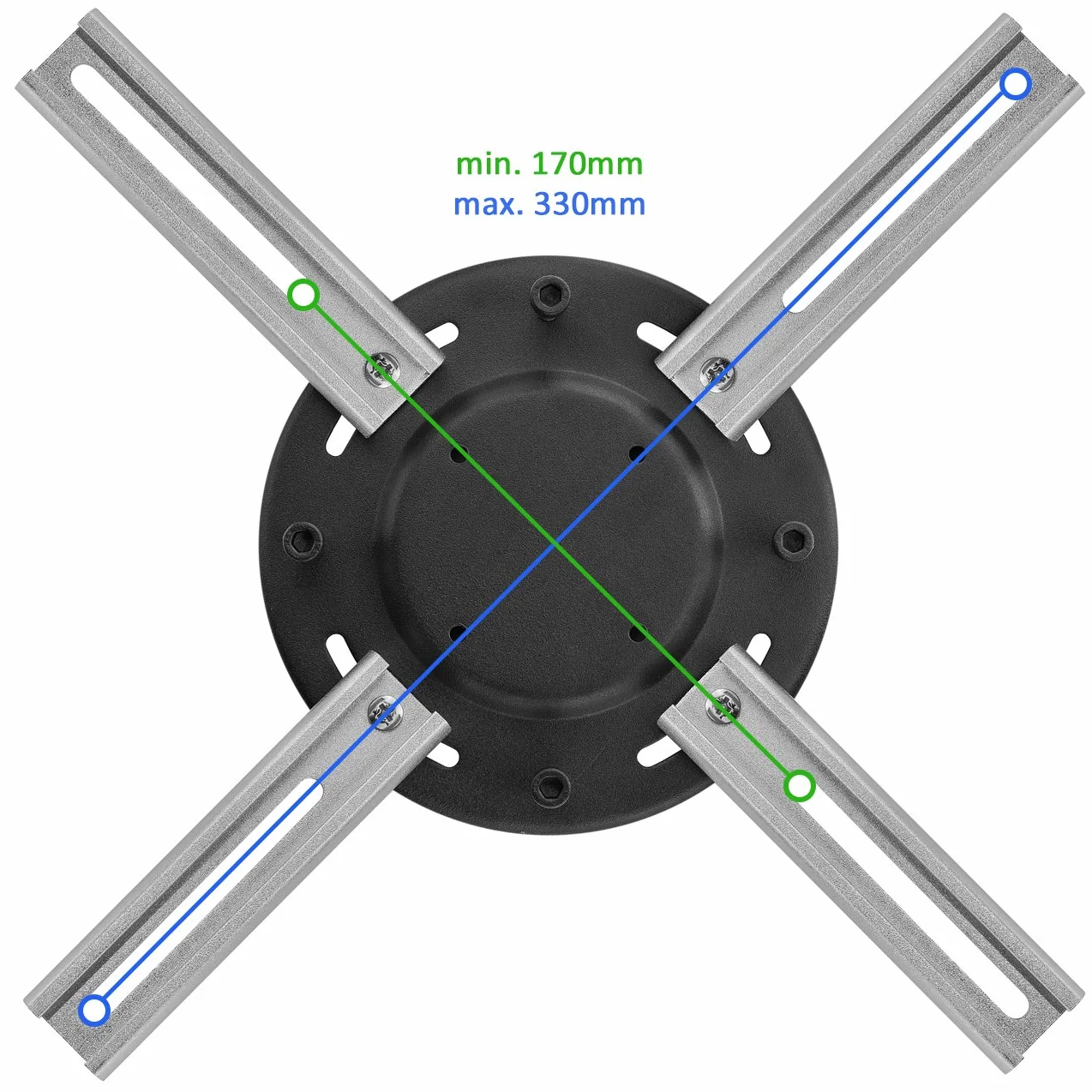 deleyCON Uchwyt Sufitowy do Projektora Uchylny Obrotowy 360° do 20kg Czarny