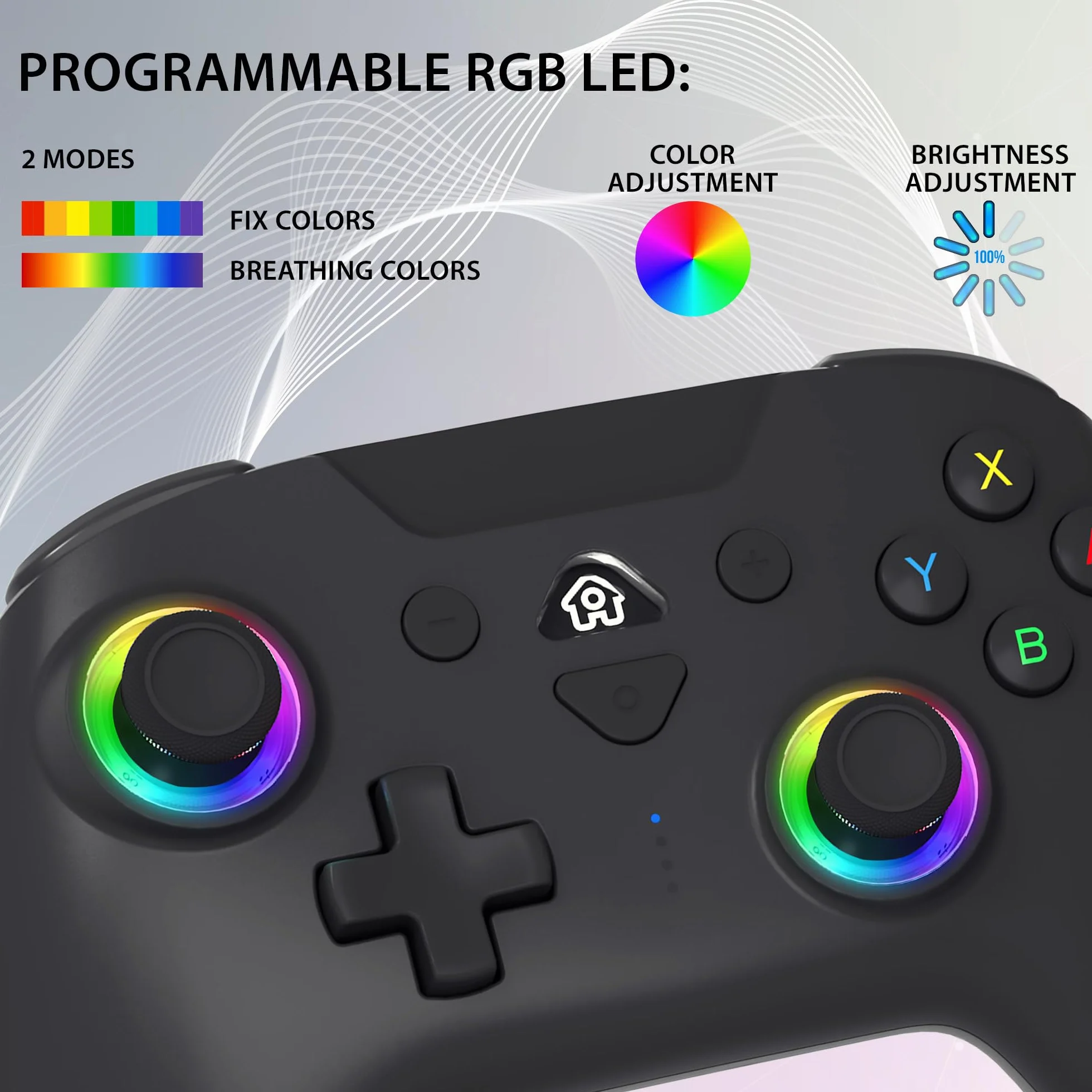 Subsonic Bezprzewodowy kontroler Bluetooth do Switch OLED – diody LED, wibracje, 6-osiowy żyroskop, czarny