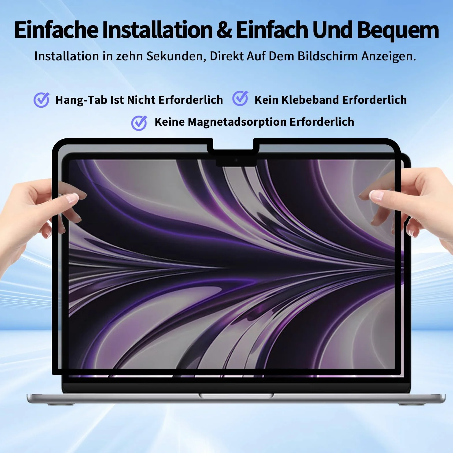 Nano Adsorpcyjny filtr prywatności do MacBooka Pro 14" (2021-2024, M1/M2/M3/M4 Pro/Max) HD odporny na zarysowania ochrona przed niebieskim światłem