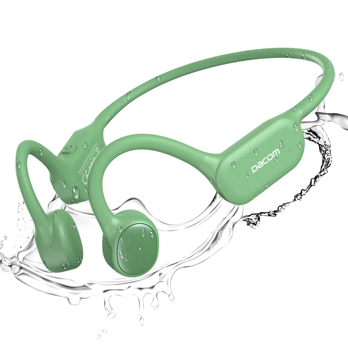DACOM Zestaw słuchawkowy z przewodnictwem kostnym, bezprzewodowe słuchawki sportowe Bluetooth 5.3, IPX7, wodoodporne, 2 w 1, otwarte ucho, z mikrofonem do biegania, wędrówek, treningu treningowego