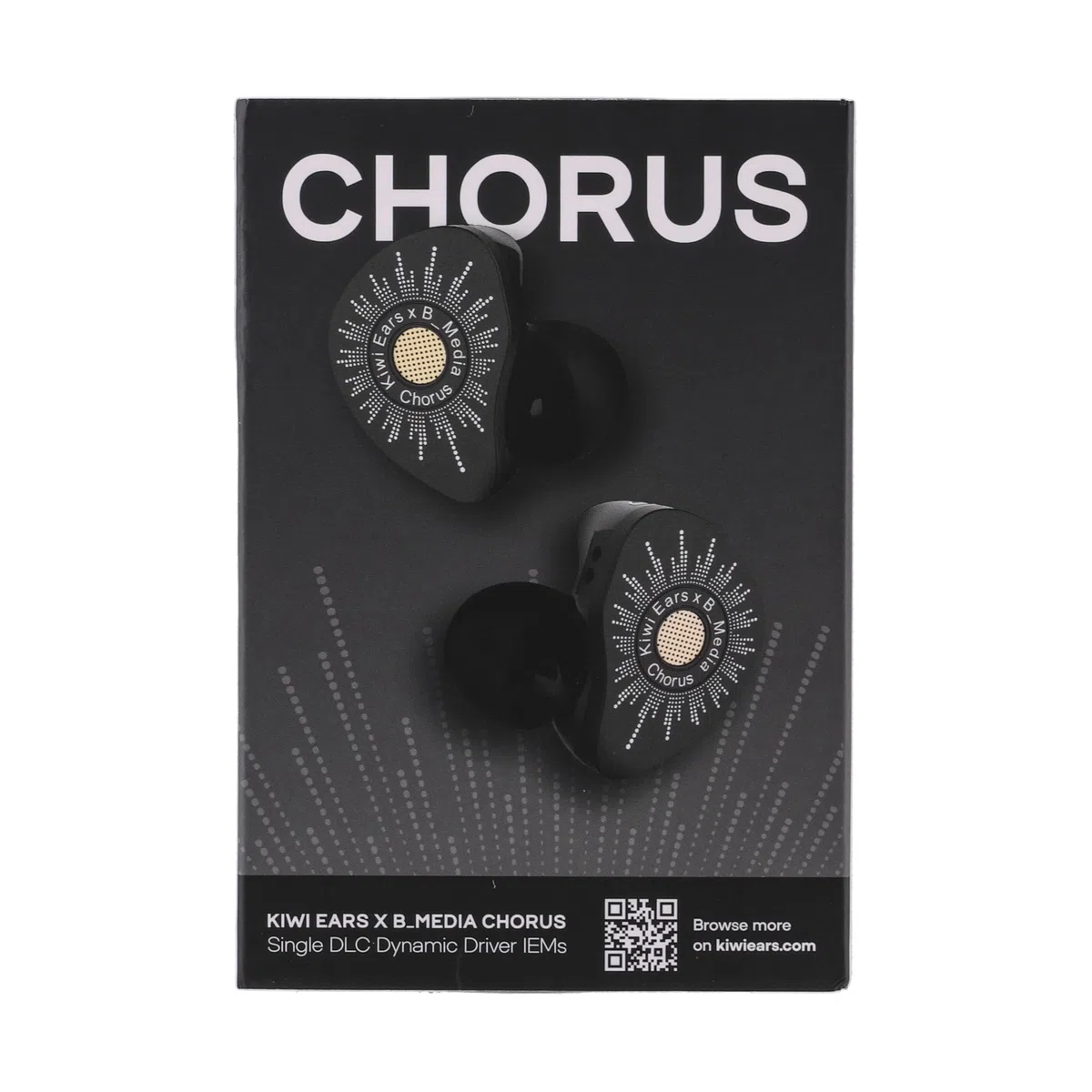 Linsoul Kiwi Ears x B_Media: Chorus Słuchawki douszne typu in-ear z funkcją Chorus, dynamiczny przetwornik z membraną DLC, z metalową płytką czołową wykonaną (1, Czarny, Mikrofon typu C)
