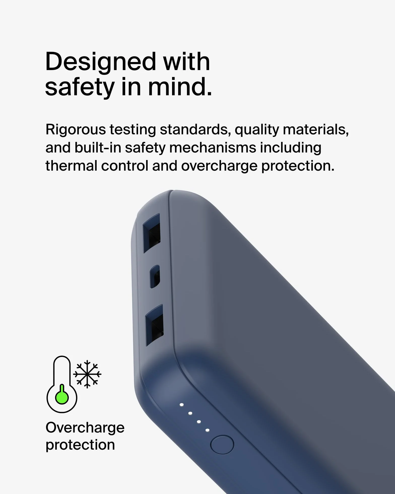 Belkin BPB012, Przenośna ładowarka USB C 20 000 mAh, powerbank 20K z wejściem/wyjściem USB typu C i 2 portami USB A, w zestawie kabel USB C na A, do iPhone'a, Galaxy i innych urządzeń, Niebieska