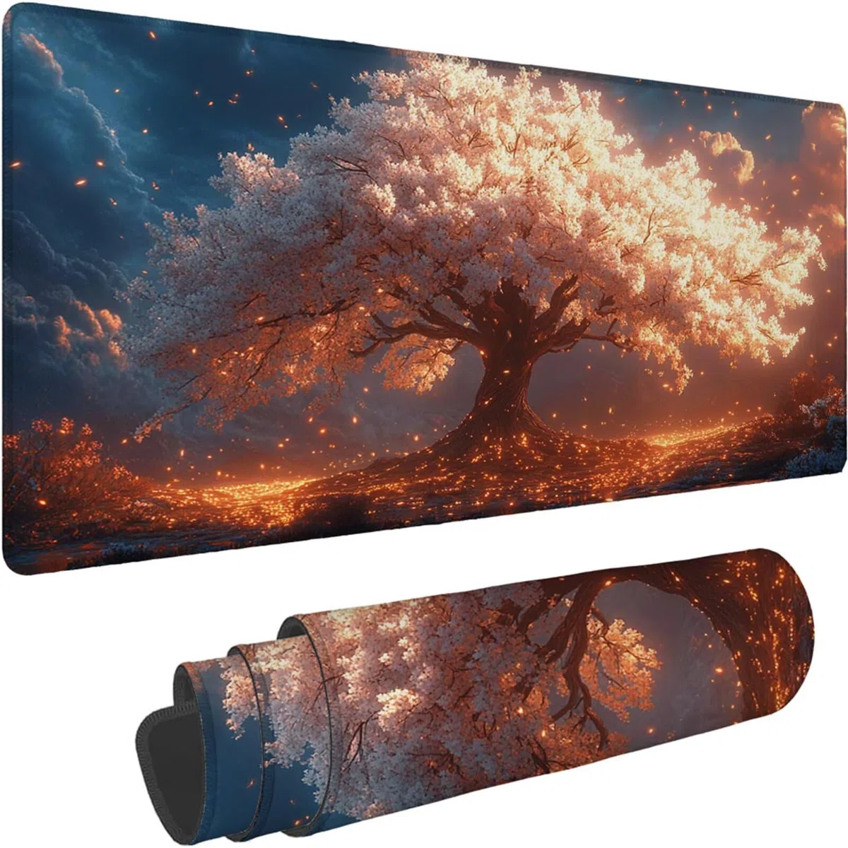 Gamingowa podkładka pod mysz 1200 x 600 x 3 mm, XXL, wodoszczelna, odporna na ścieranie, z przyszytymi krawędziami, niebieska, podkładka na biurko, poprawia prędkość i precyzję, do komputera, laptopa