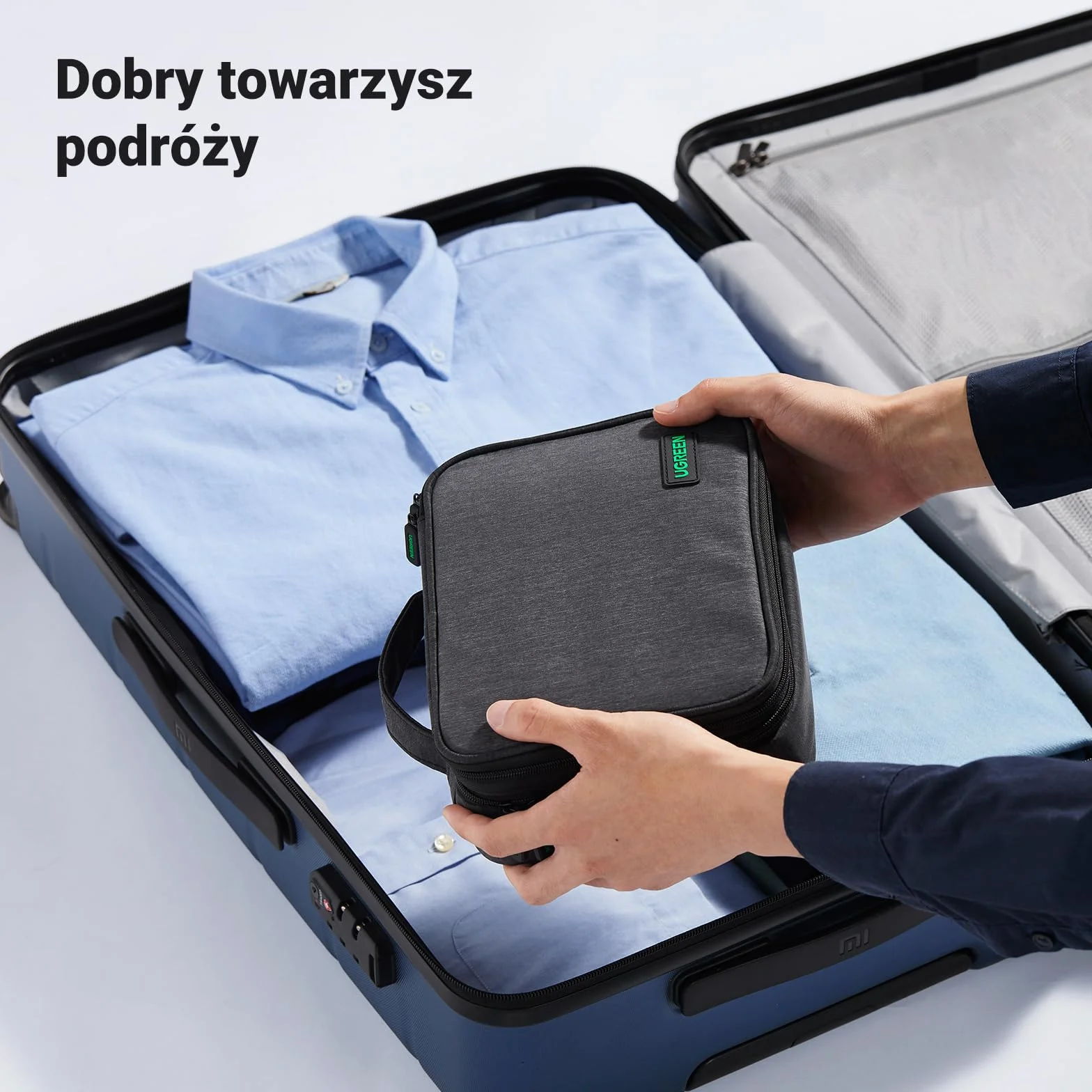 UGREEN Torba na elektronikę Organizer podróżny 3-warstwowa na kable, ładowarkę, powerbank, tablet