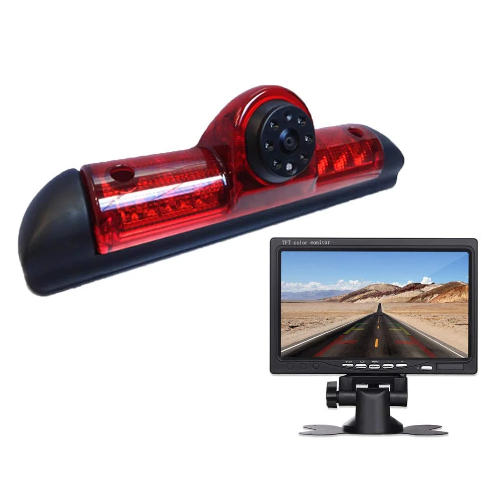Transportster kamery cofania + 7-calowy ekran TFT LCD monitor samochodowy w 3. Lampa hamulca Bremslicht pasuje do Ducato X250 / Peugeot Boxter/Citroen Jumper