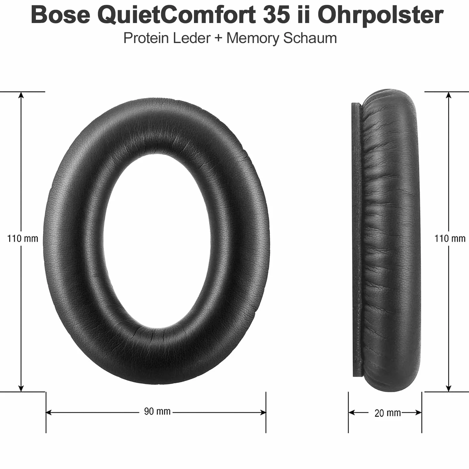 Bose QuietComfort 35 II - Wymienne Nauszniki Premium, Poduszki na Uszy Kompatybilne ze Słuchawkami QC35