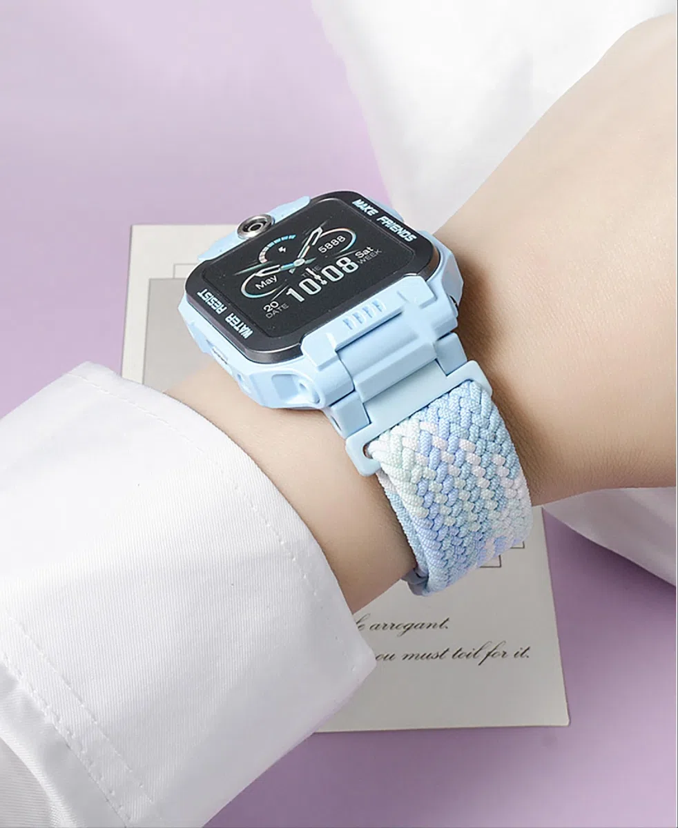 GIOPUEY Pasek kompatybilny z imoo Watch Phone Z7/Z6, elastyczny nylonowy pleciony pasek, zamiennik paska [unisex]