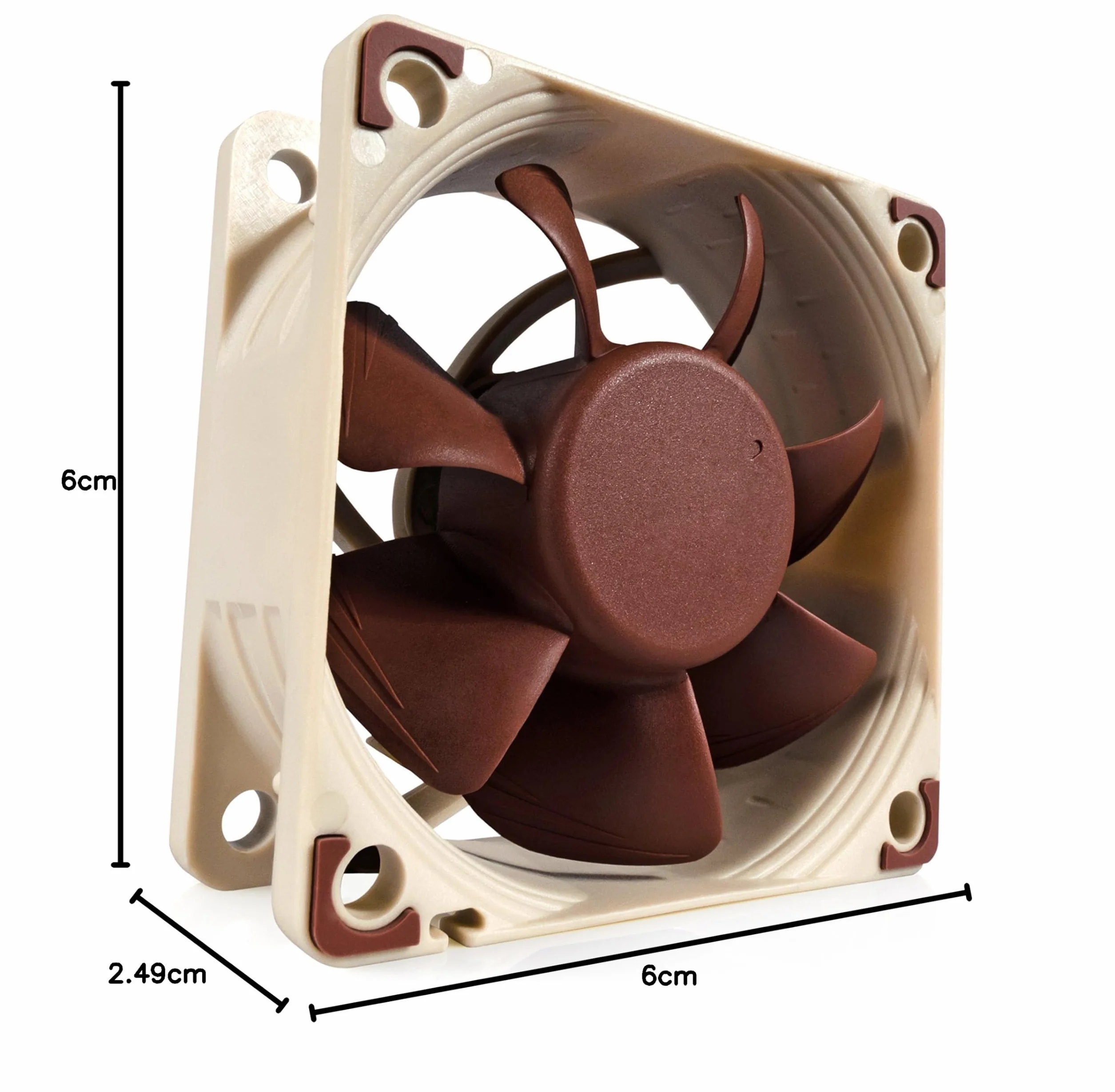 Noctua NF-A6x25 PWM, Cichy, 4-Pinowy Wentylator Klasy Premium (60 mm, Brązowy)