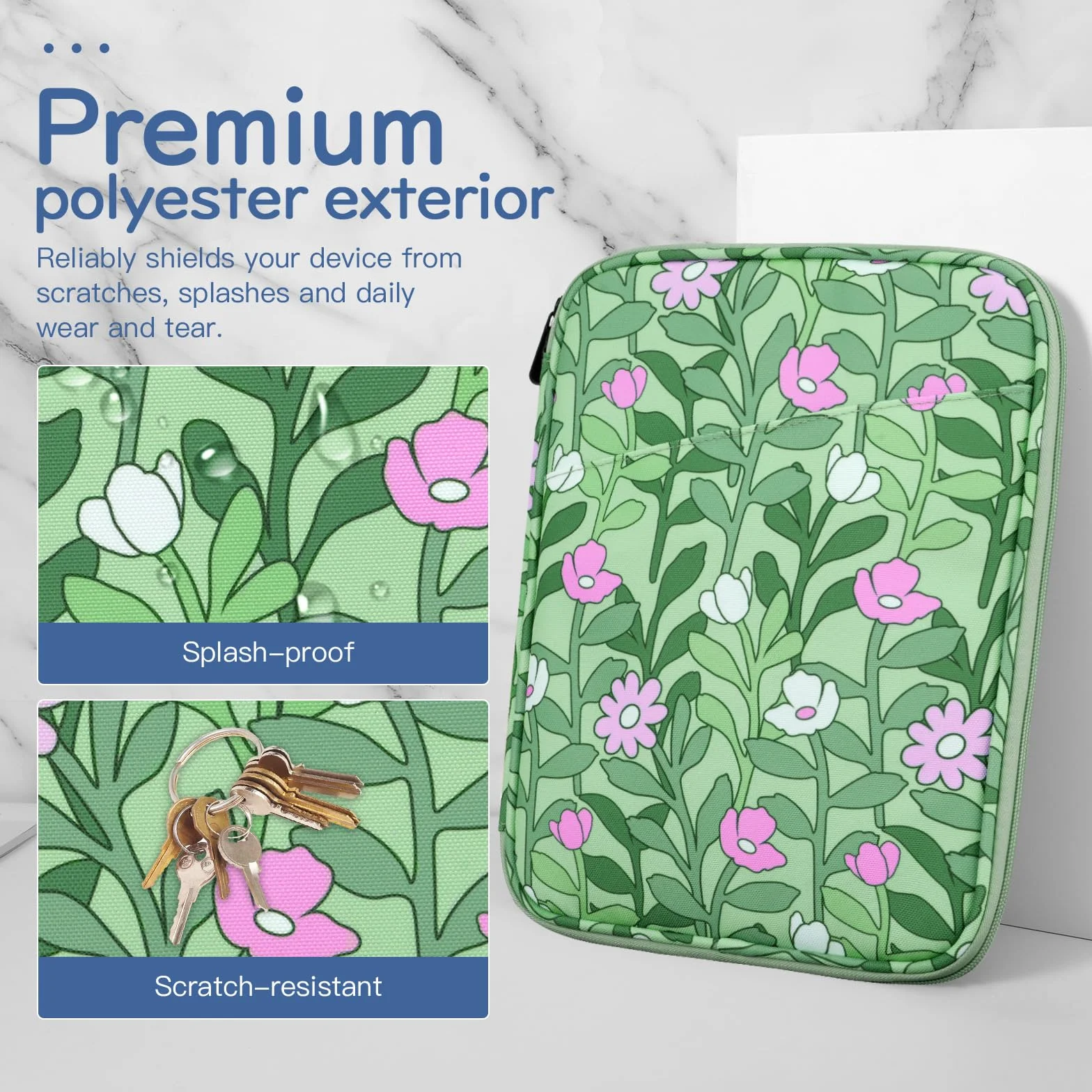 Dadanism 9-11 Inch Tablet Sleeve fits iPad 10.2 2021-2019, iPad Pro 11 2021-2018, iPad Air 4 10.9 2020, Galaxy Tab A8 10.5 2022, Tab A7/S6 Lite 10.4 2020 Tablet Protective Sleeve Bag, Papaver Rhoeas