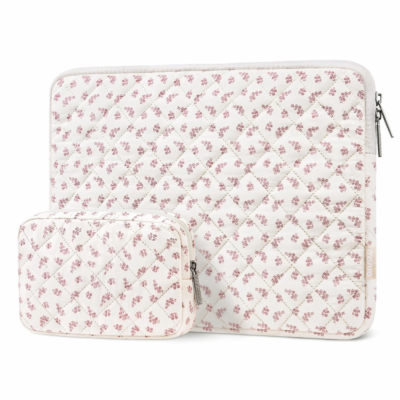 MOSISO Puffy torba na laptopa o przekątnej ekranu 13-14", Puffy, etui na laptopa kompatybilne z MacBook Air 13 13,6 / Pro 13/Pro 14, HP Dell ASUS Lenovo, kwadratowa, pikowana torba i małe etui