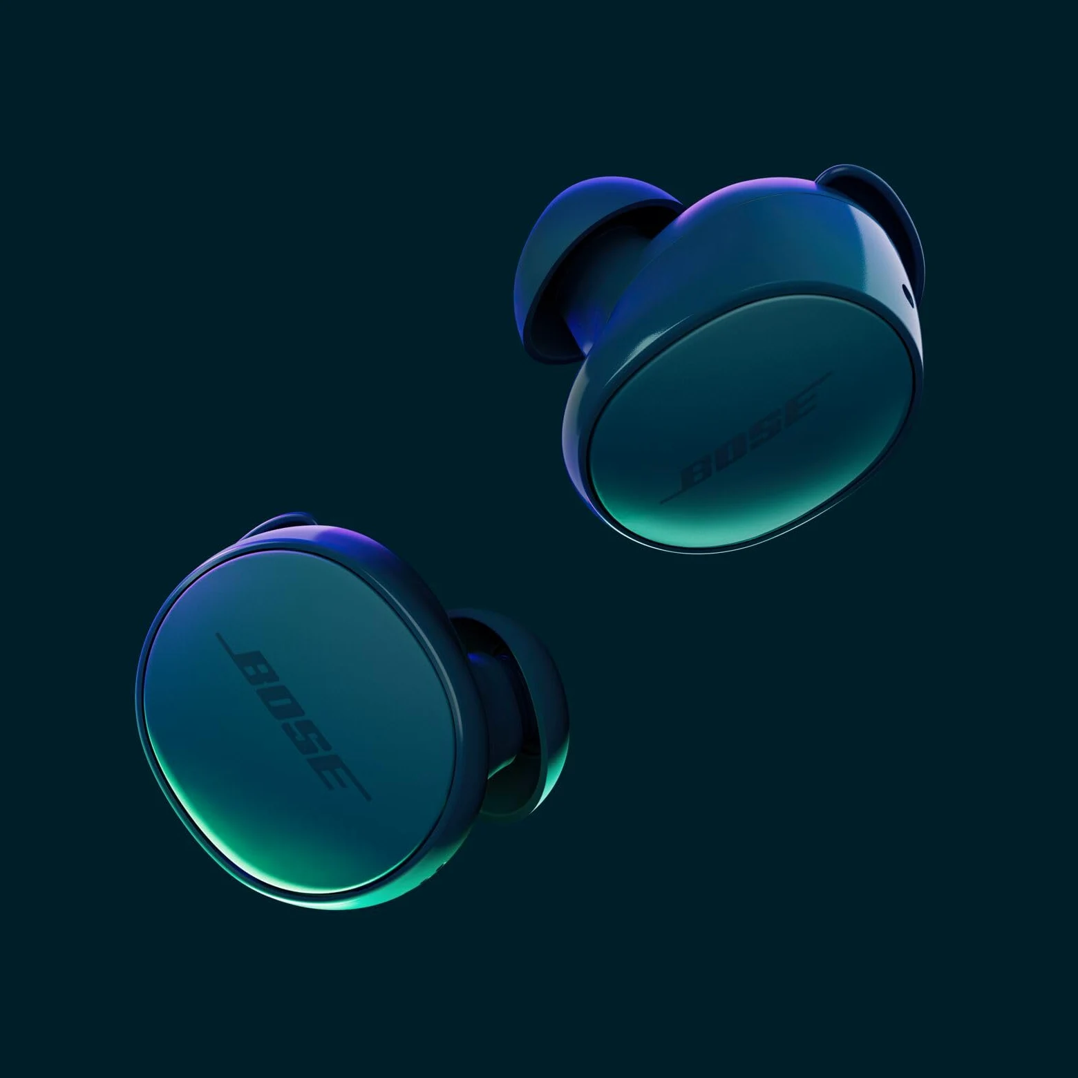 Bose QuietComfort bezprzewodowe słuchawki douszne z redukcją szumów, Lifestylowe słuchawki douszne Bluetooth z aktywną redukcją szumów, Do 8,5 godziny pracy na jednym ładowaniu, szaroniebieskim