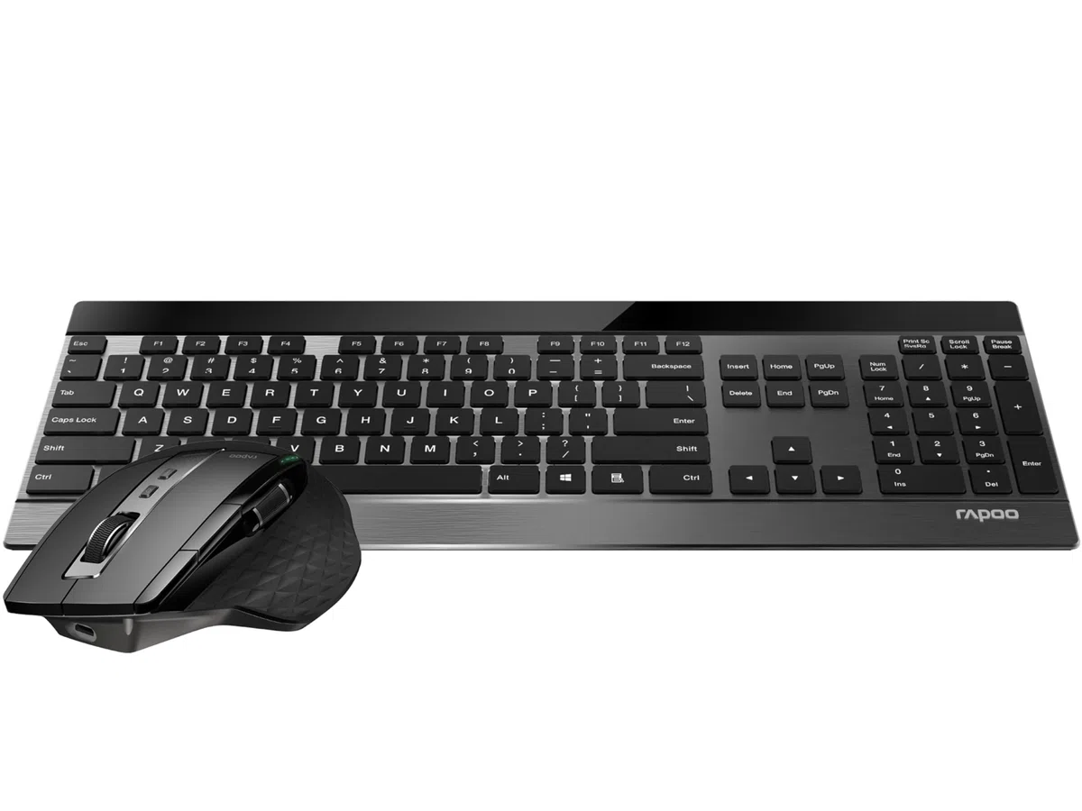 Rapoo 9900m mysz klawiaturowa w zestawie QWERTZ Czarna
