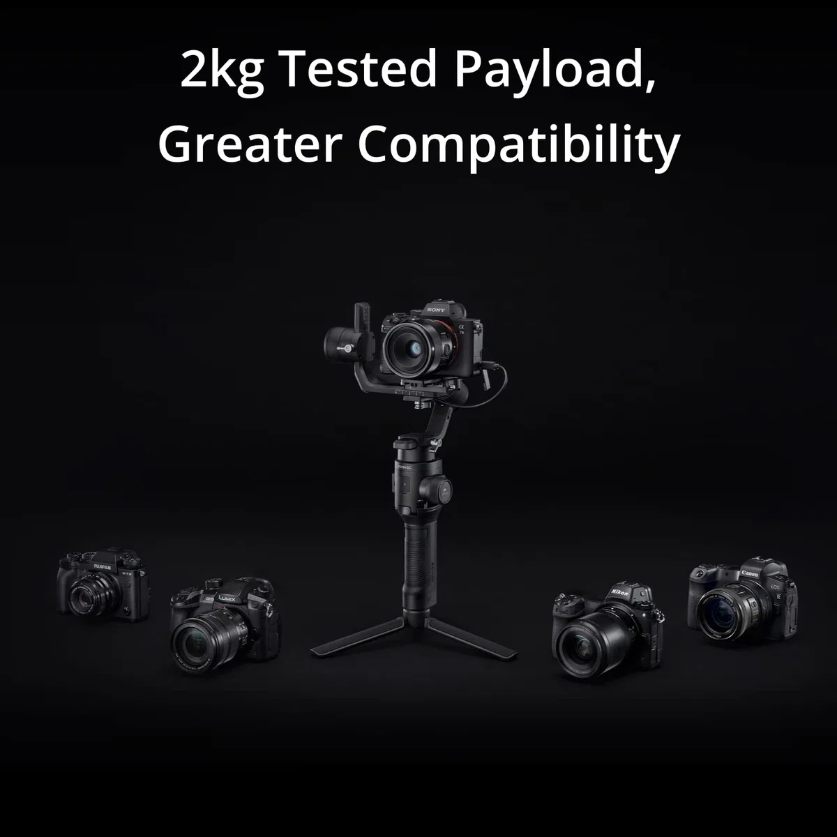 DJI Ronin-SC gimbal jednoręczny uchwyt do bezlusterkowych systemów aparatów, oś nieprześwitująca, czas pracy baterii 11 godzin, kompatybilny z Sony, Panasonic, Lumix, Nikon i aparatami Canon