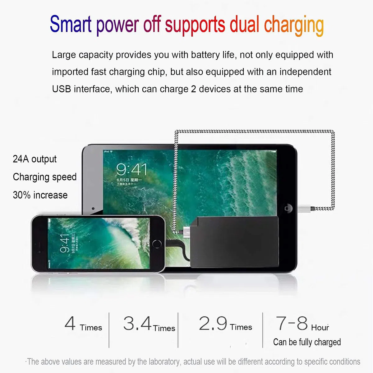Powerbank Powerbank Ultracienka przenośna ładowarka do telefonu Wbudowany kabel Bateria zapasowa 2 wyjścia z 4 wskaźnikami LED do smartfonów, tabletów i urządzeń elektronicznych USB, srebrny, typ C