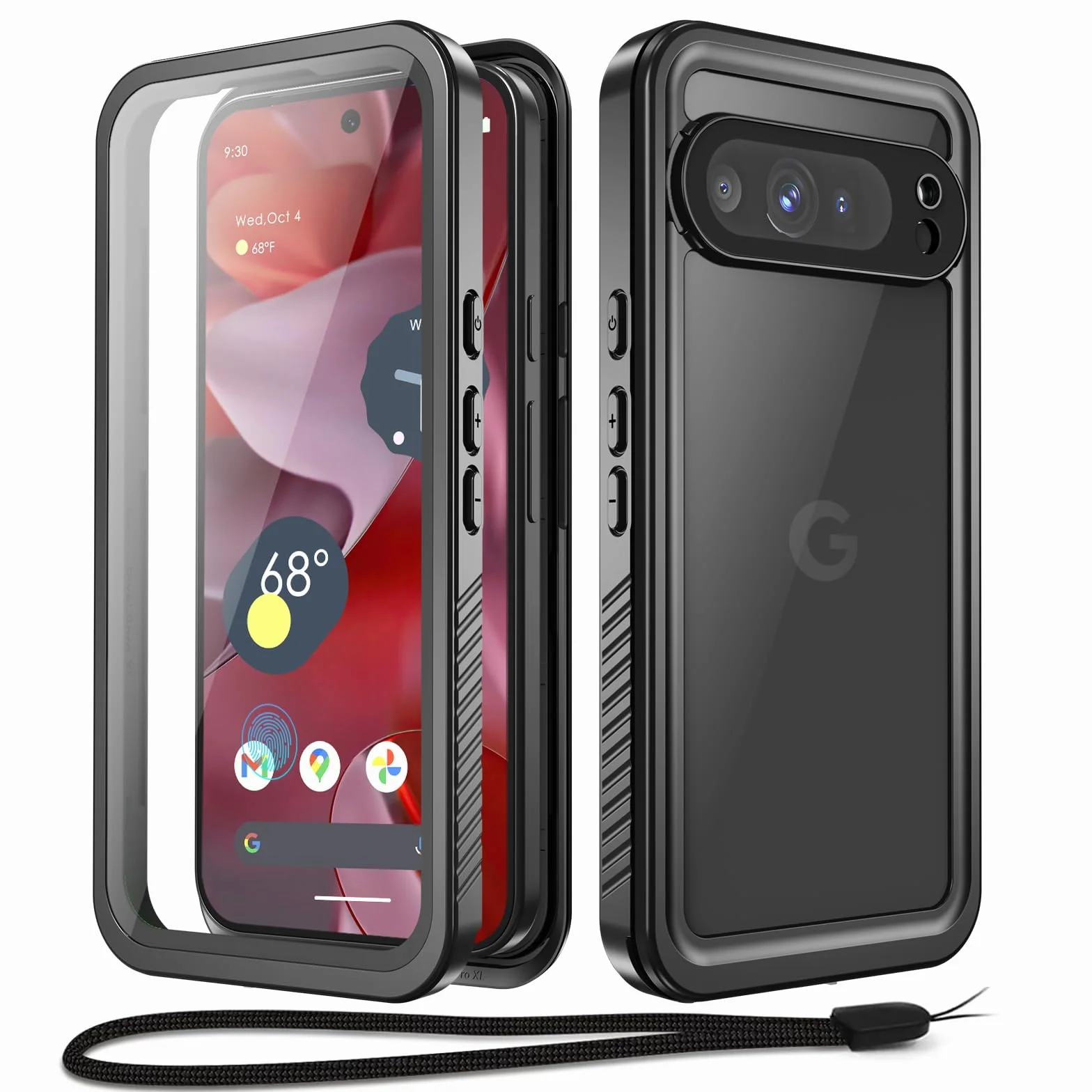 Beeasy Etui na Google Pixel 9 Pro wodoodporne [IP68 wodoodporne] [Ochrona aparatu / ekranu] 360, wojskowa, odporna na wstrząsy, pełna niezniszczalna tylna obudowa i twarz