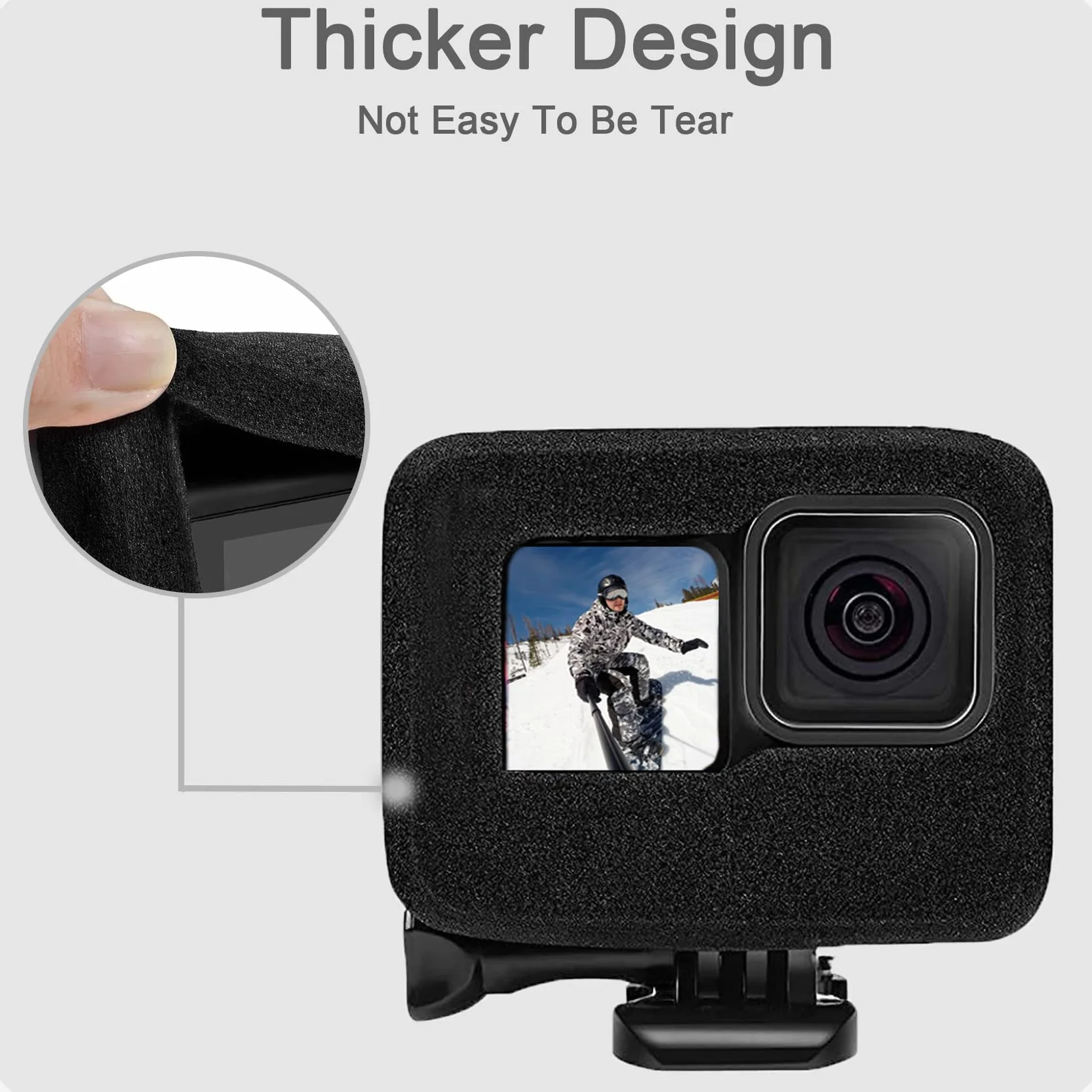 FitStill Wiatroszczelna obudowa Silent do Go Pro Hero 12 Hero 11 Hero 10 Hero 9 Black, piankowa gąbka redukująca szum wiatru Hero 12/11/10/9 Black Akcesoria do nagrywania wideo i audio