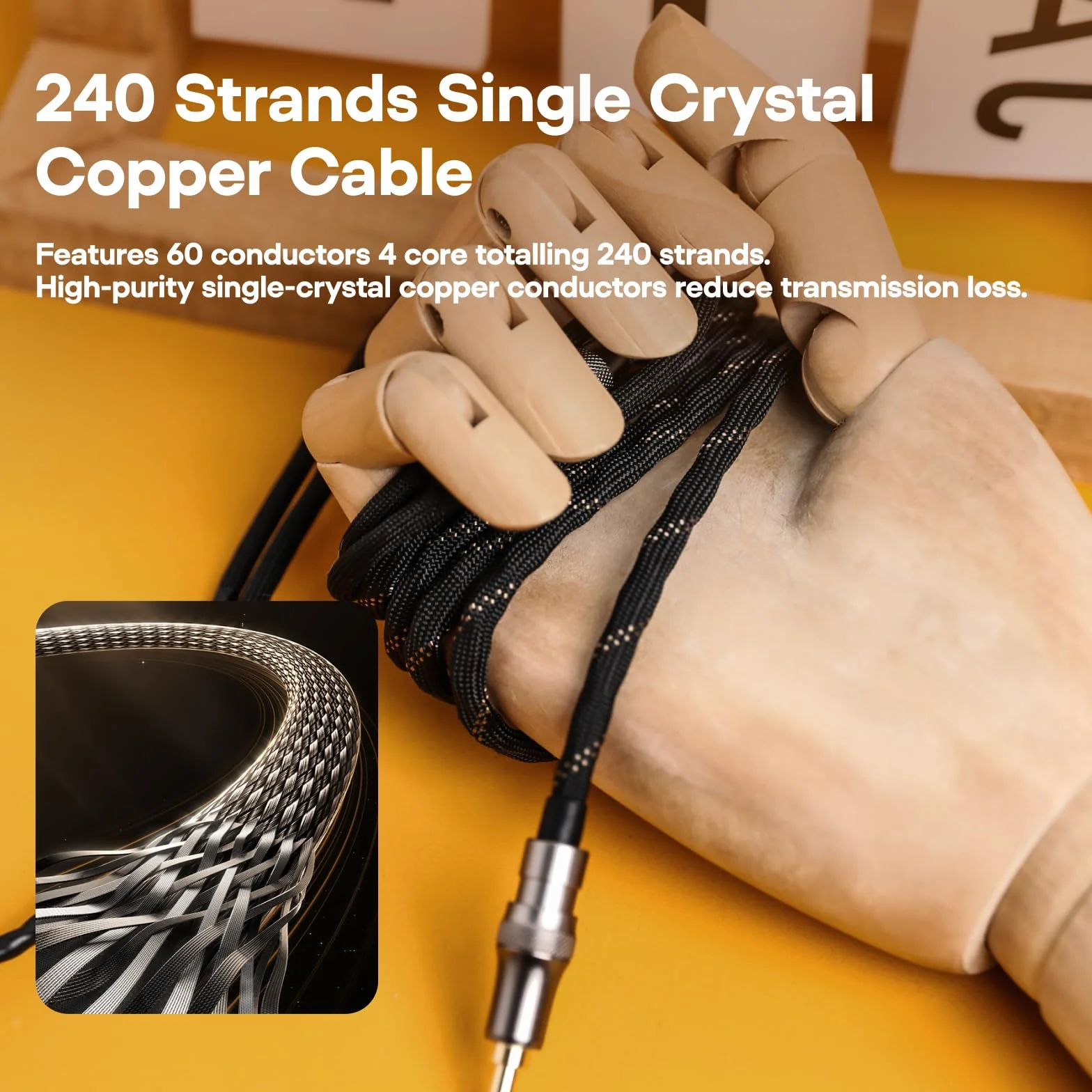 Linsoul DUNU Lyre Mini 24AWG 240-żyłowy, wysokiej czystości, OCC, ulepszony kabel do słuchawek audio HiFi z systemem mini wtyczek Q-Lock, dla muzyków audiofilskich (MMCX)