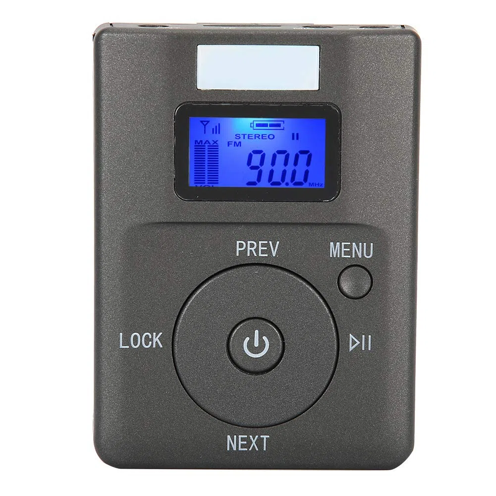 Socobeta Mini adapter audio, przenośny, bezprzewodowy nadajnik stereo, radioodtwarzacz broadcast, adapter z podświetleniem anteny, ekran LCD, złącza Aux 3,5 mm
