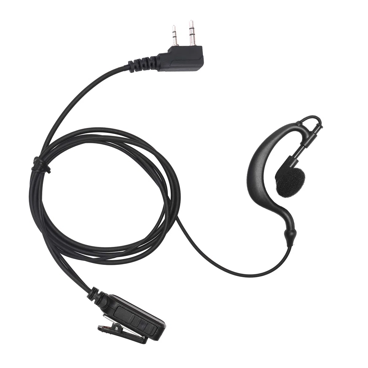 Zestaw do monitoringu słuchawek kompatybilny z BaoFeng, BTECH, Kenwood Walkie Talkie z mikrofonem PTT, akcesoria do zestawu słuchawkowego (w kształcie litery G)