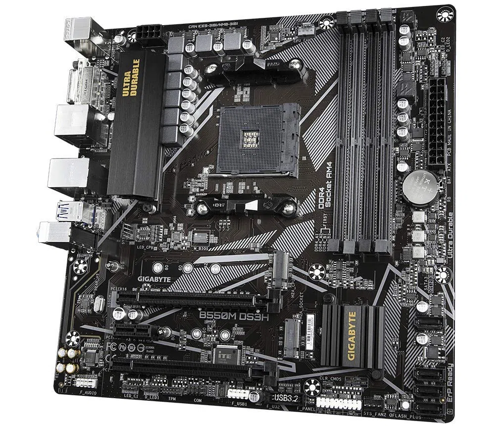 Gigabyte B550M DS3H Płyta Główna, Czarny