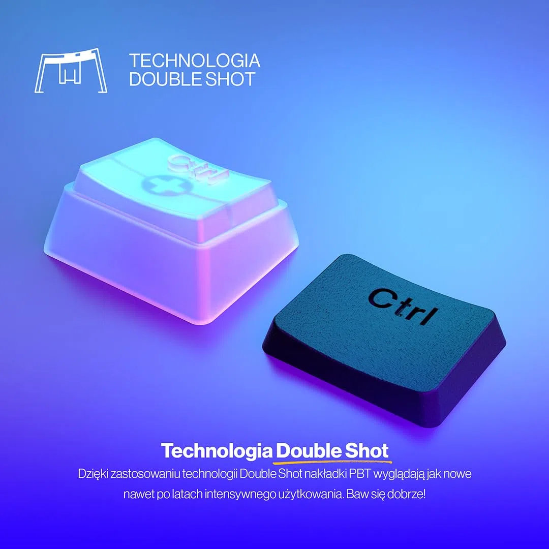 ENDORFY PBT Pudding Keycaps, zestaw 104 klawiszy, wyraźna czcionka, trwały i nieścieralny materiał PBT, układ US ANSI | EY0E002