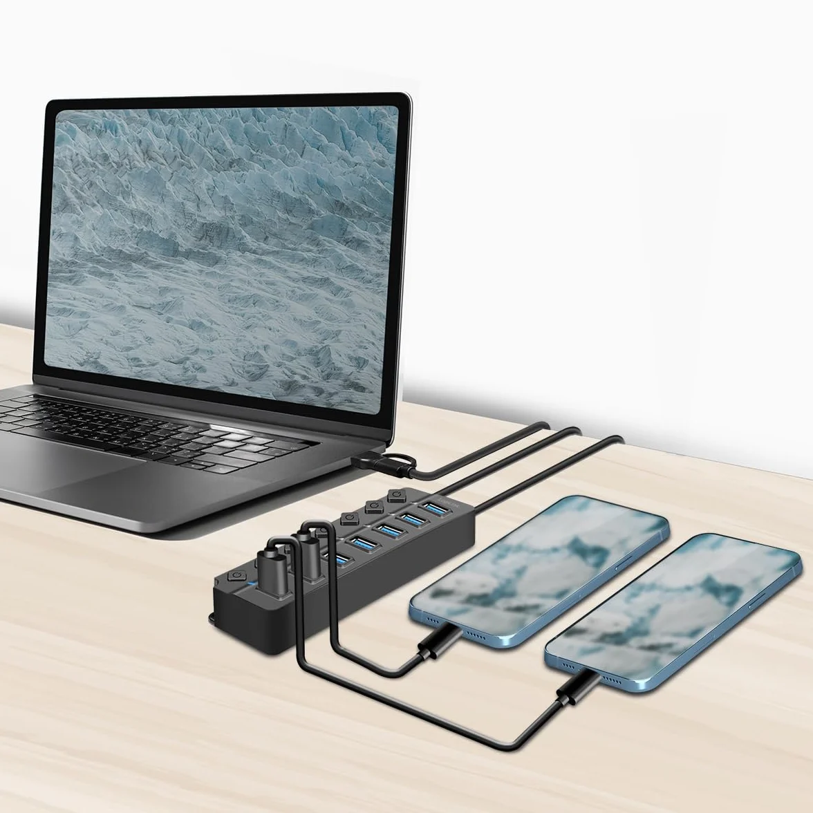 LogiLink UA0420 USB 3.2 Gen1 Hub 7 portów z włącznikiem