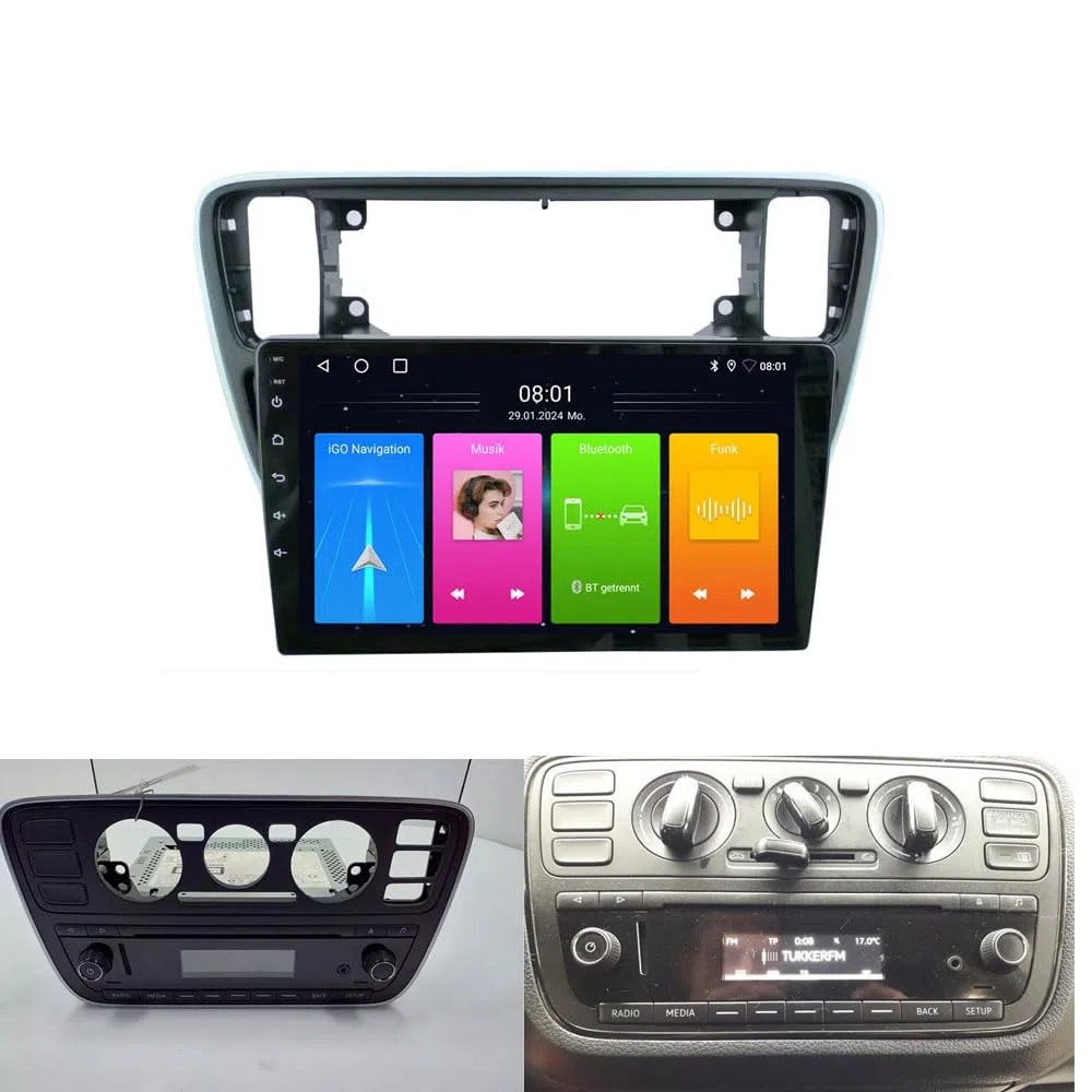 Multimedialny ekran dotykowy AHD Nawigator GPS Canbus RDS/FM DIN SWC Radio odtwarzacz stereo Bluetooth WiFi CarPlay Android kompatybilny z Seat Mii/Skoda citigo E-Citigo/V W UP/Seat lbiza ST Sport
