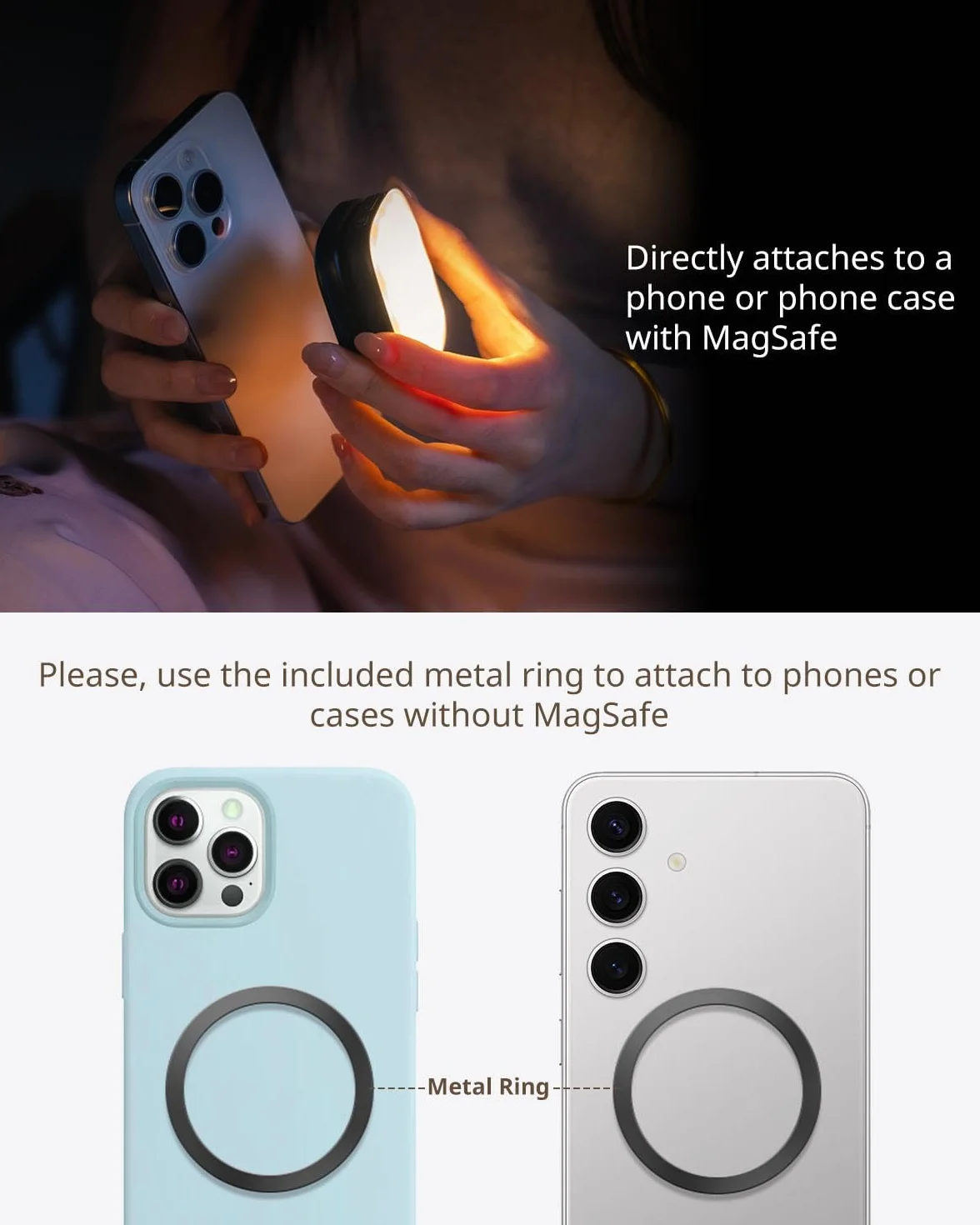 SMALLRIG Magnetic Selfie Light Vibe P48 Black do iPhone'a, lampa do telefonu z MagSafe