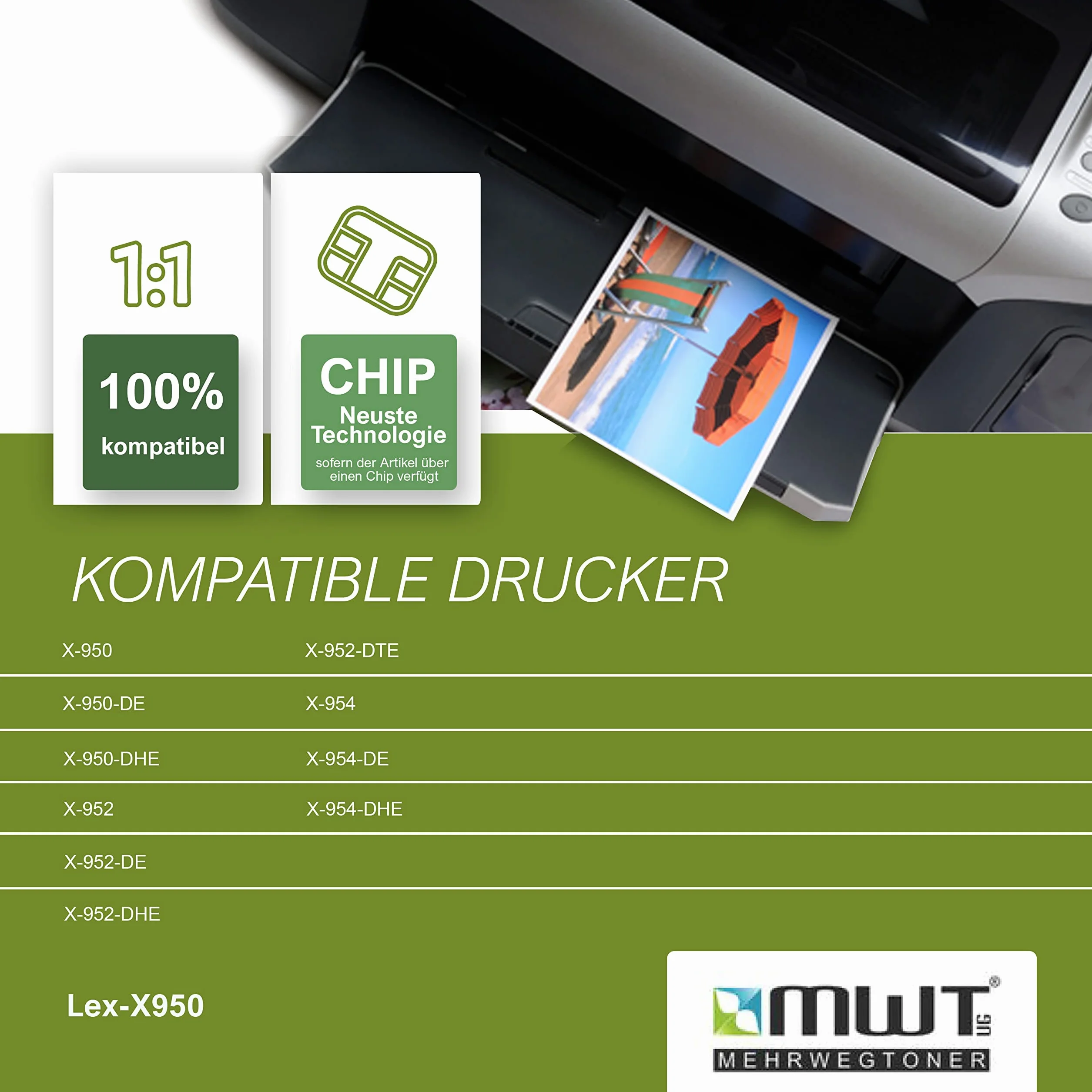 Mehrwegtoner Toner 8X toner kompatybilny jako zamiennik do Lexmark X950 X952 X954 zastępuje X950X2 zestaw