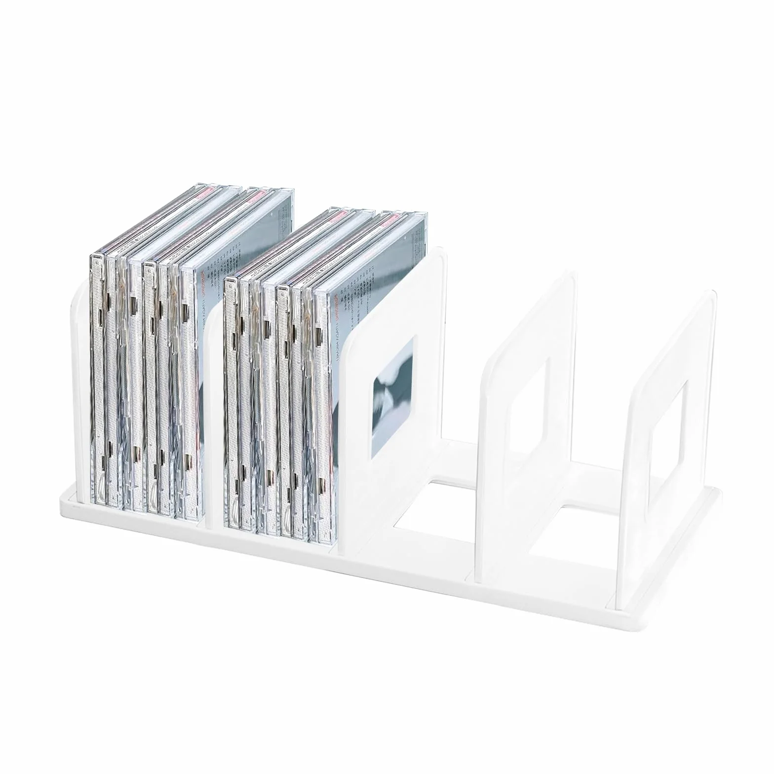 Stojak na płyta CD, DVD, organizator na płyty CD, tworzywo sztuczne, 35 x 15 x 14,5 cm