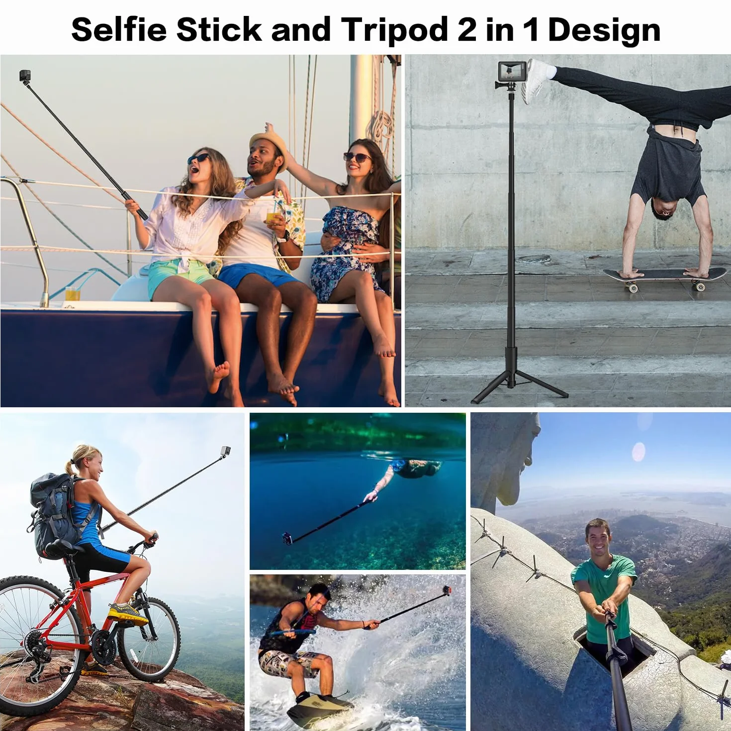 Wiseten Wysuwany Statyw Kijek do Selfie do GoPro Insta360, 120CM Wysuwany Uchwyt Selfie Vlog Przenośny Statyw Akcesoria do GoPro Hero 13 12 11 10 9 Black insta360 X3 X4 DJI Osmo Action 5 Pro