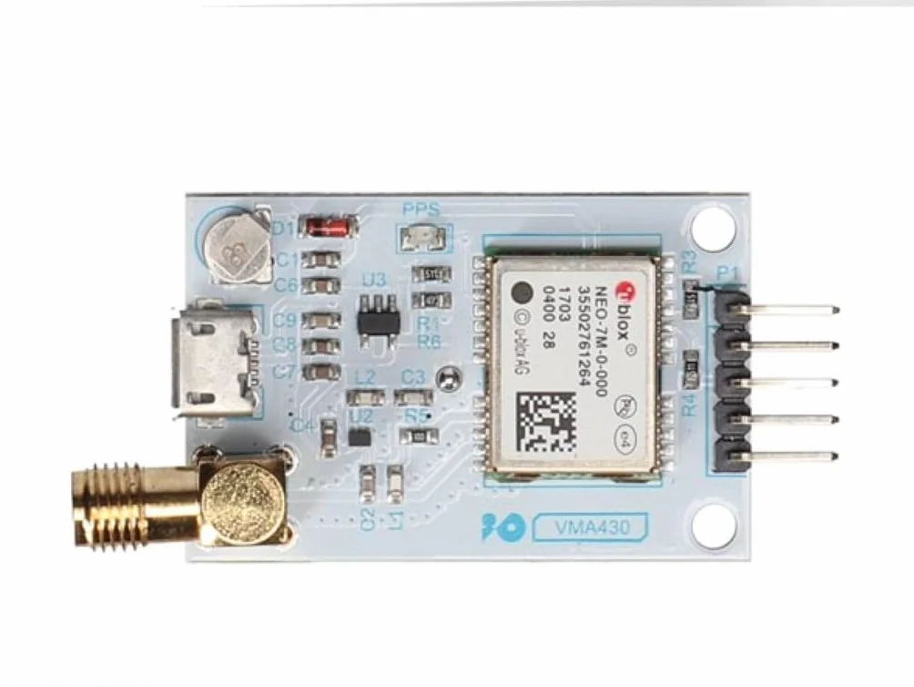 Whadda Moduł GPS U-BLOX NEO-7M dla Arduino, wysoka czułość, interfejsy SMA i TTL, EEPROM, Micro-USB