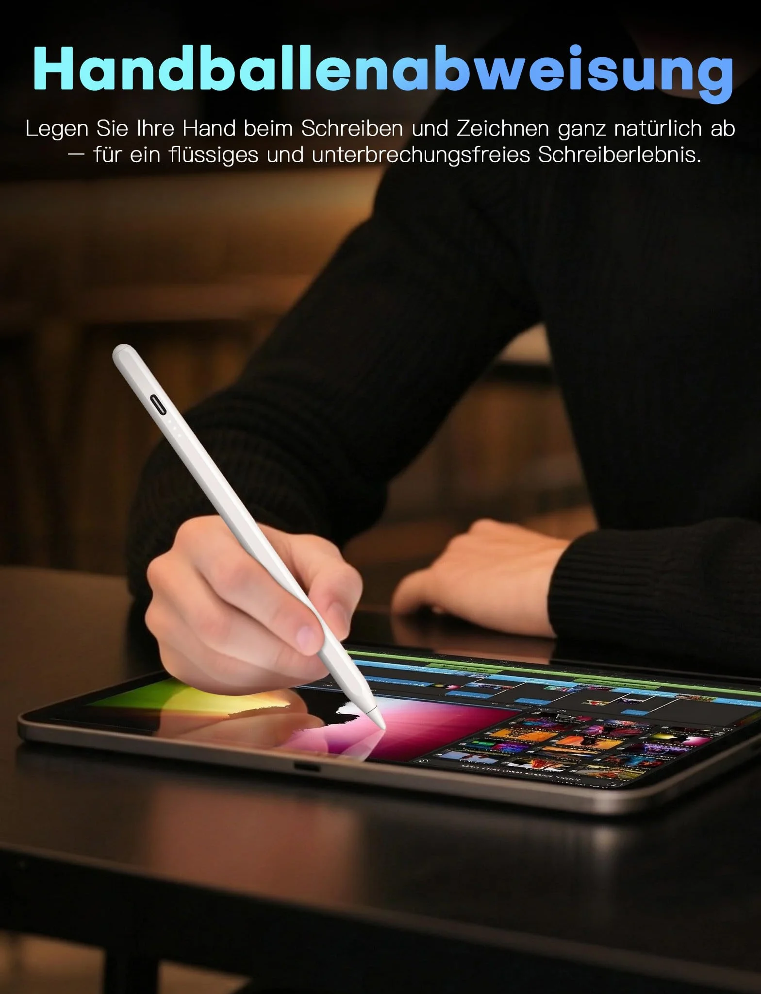 MEKO Rysik do iPada 2018–2025 z Szybszym Ładowaniem, Odrzucaniem Dłoni, Czułością na Nachylenie, Kompatybilny z iPad 6-10, Pro M4, 13"/11"/12.9", Mini 5-7, Air M2/M3, 3/4/5 (Biały)