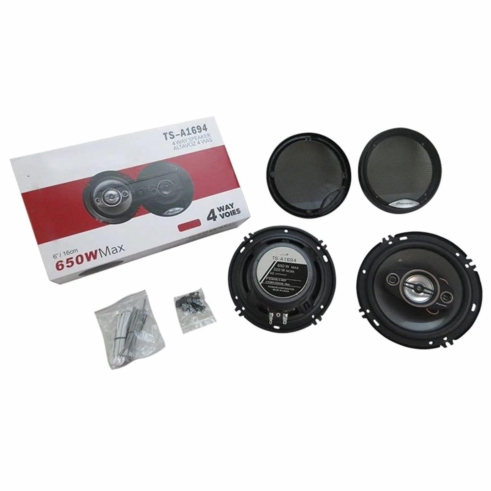Głośnik Wysokotonowy Car Audios 1 para 6-calowych 4-drożnych głośników współosiowych HiFi 650 W, głośniki stereo do muzyki samochodowej o pełnym zakresie częstotliwości