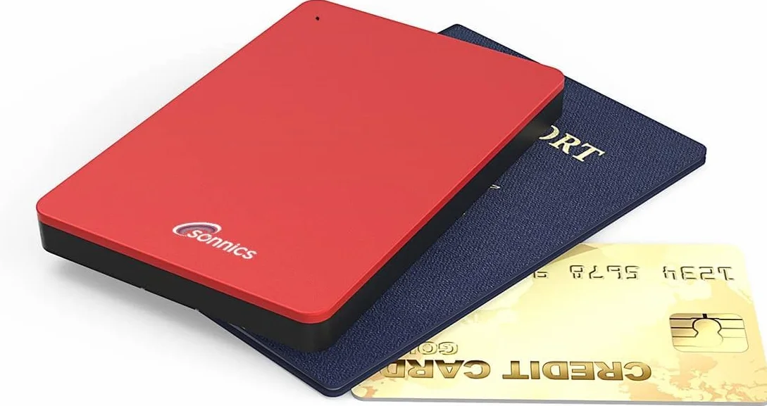 Sonnics 500GB Type C USB 3.1 Zewnętrzne Przenośny Dysk Twardy dla Okna PC, Mac, Smart TV, XBOX ONE/Seria X & PS4 /PS5, Czerwony
