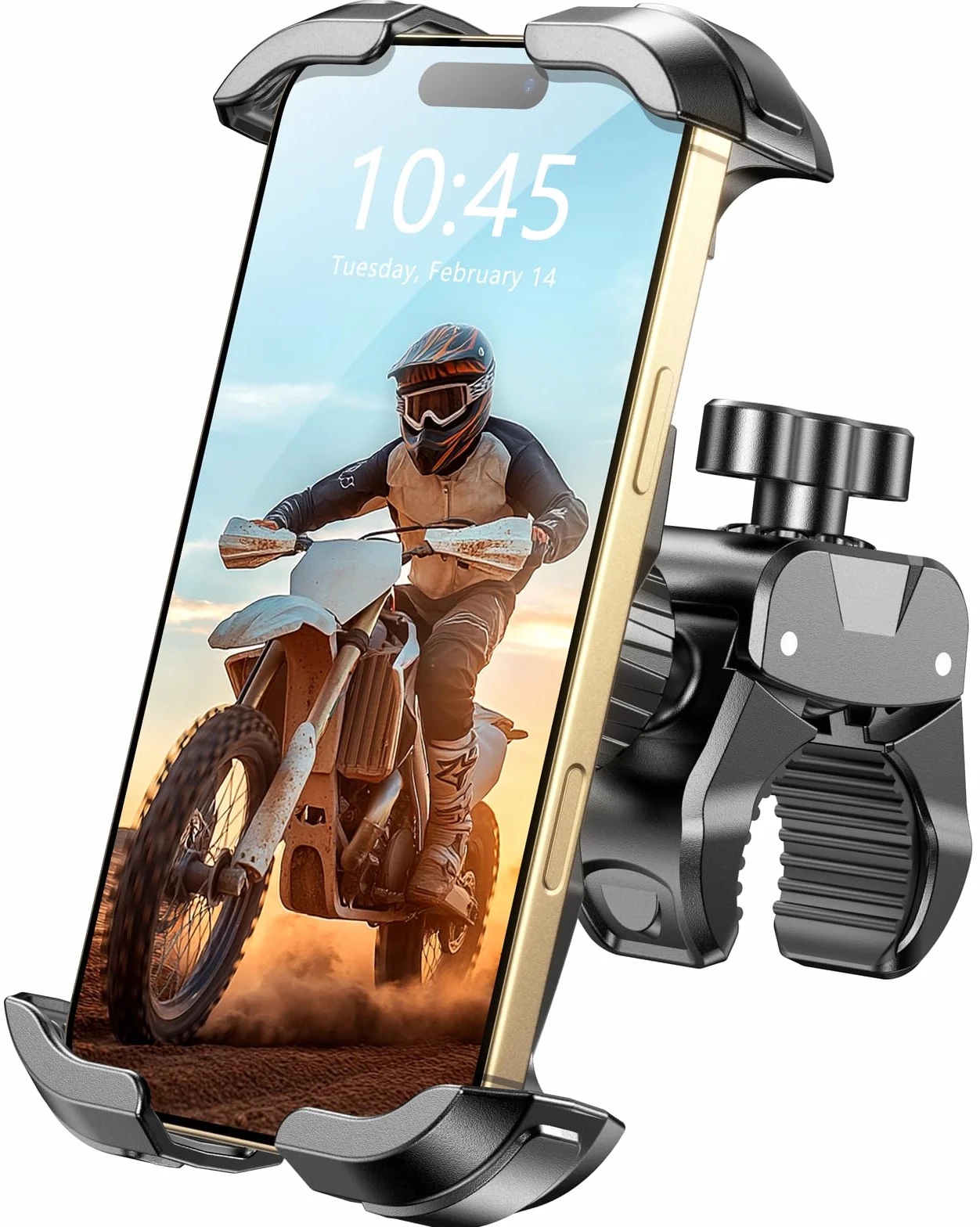 antywibracyjny uchwyt na telefon do motocykla i roweru, szybka blokada, obrotowy 360°, kompatybilny z iPhone 16/15/14 Pro Max, Galaxy, smartfony 4.7''-6.9''