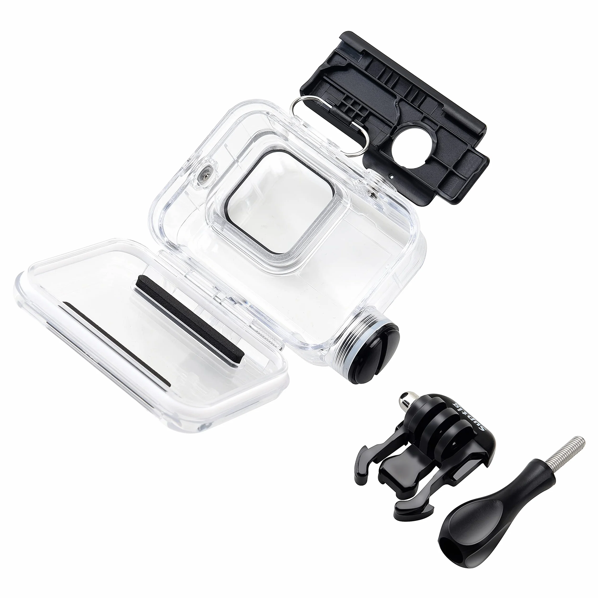 Suptig Wodoodporna obudowa wodoodporna obudowa etui nurkowe etui ładujące kompatybilne z Gopro Hero 11 Hero 10 Hero 9 czarne wodoodporne 400 m