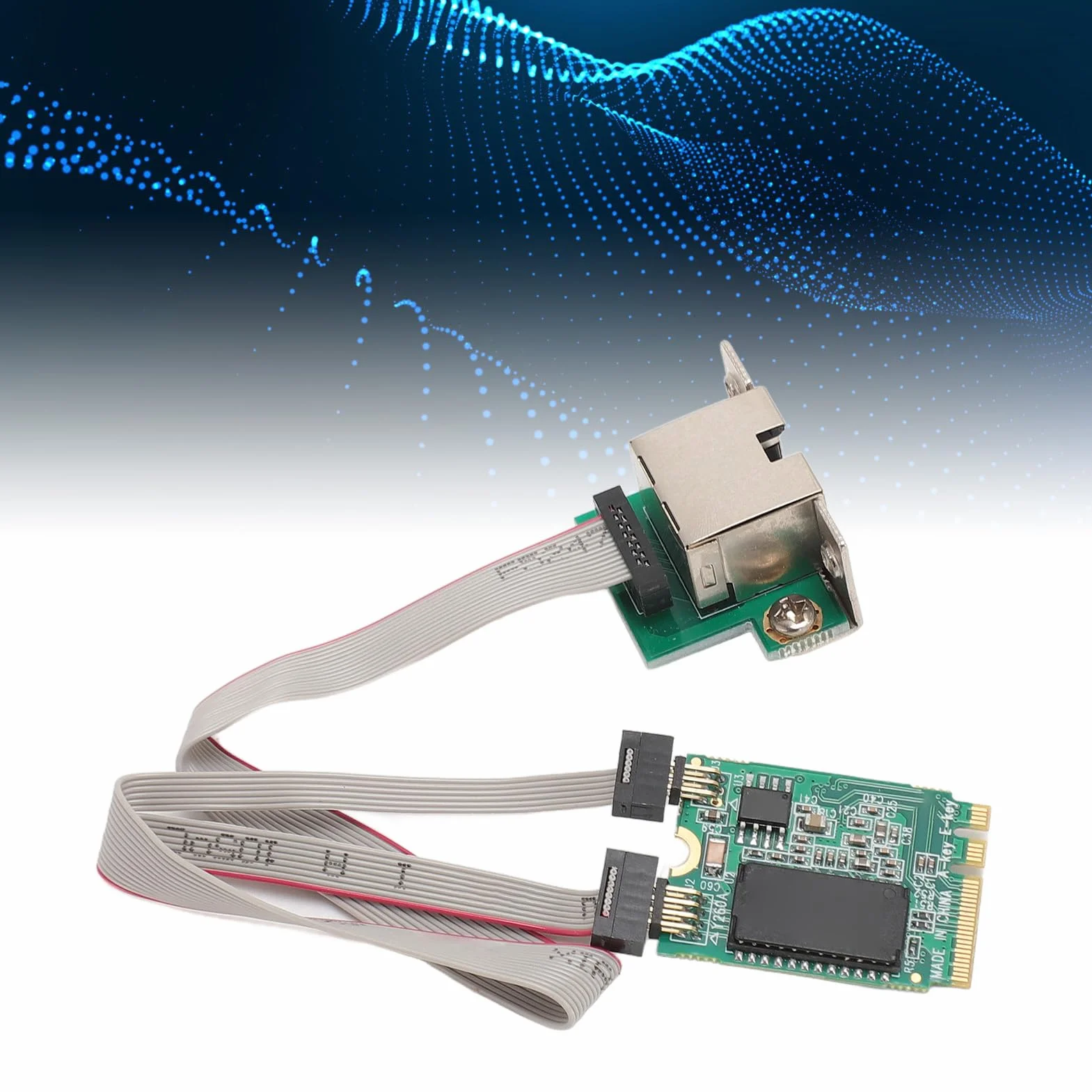 Karta Sieciowa M.2 A E Karta Sieciowa NIC z Wygiętym Wtykiem, Adapter Serwera Gigabit Ethernet, Jednoportowy Adapter Gigabit Serwera NIC M.2 A E I210AT Obsługuje 1000/100/10Mbps,