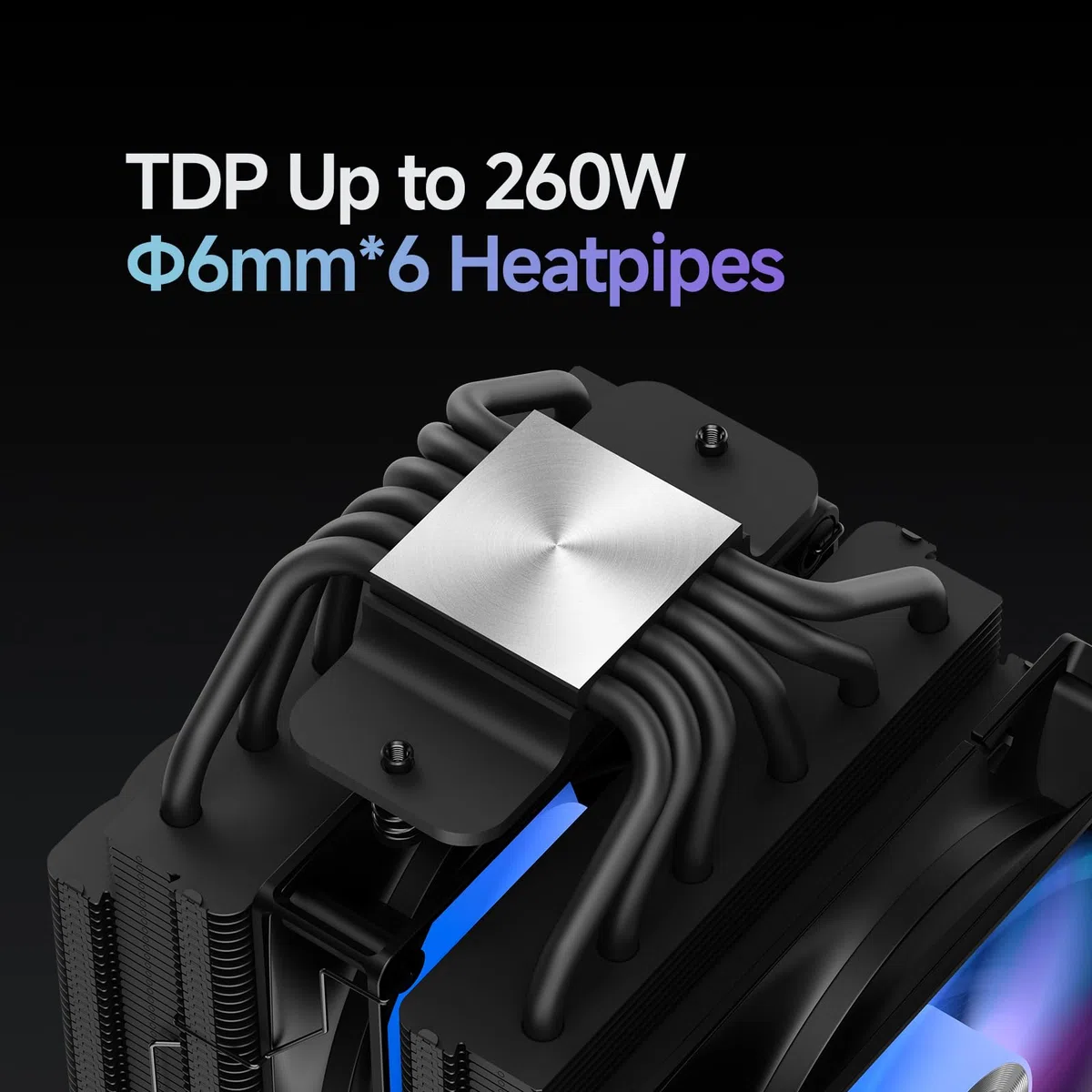 Delta A62 ARGB CPU Air Cooler with ARGB Function,120MM Hydraulic Bearing Silence PWM Fan,6 Copper Heat Pipes,Computer CPU Cooling Fan for AMD AM4/AM5,Intel LGA 115X/1200/1700/1851,BK