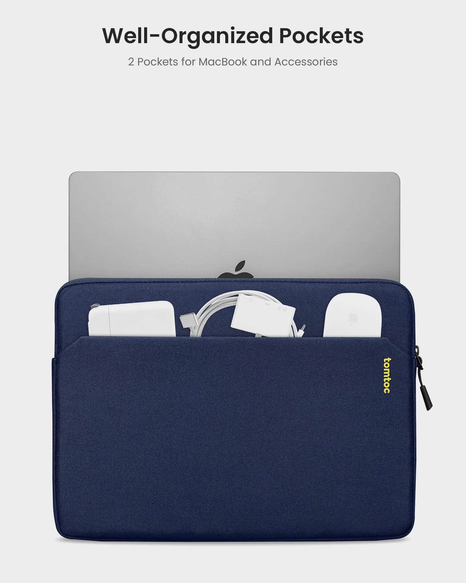 tomtoc Slim Torba etui na 13-calowego MacBook Air 2024-2018 M3/A3113 M2/A2681 M1/A2337, 13-calowego MacBooka Pro M2/A2686 M1/A2338 2022-2016, wodoodporna, cienka torba na laptopa, etui na laptopa