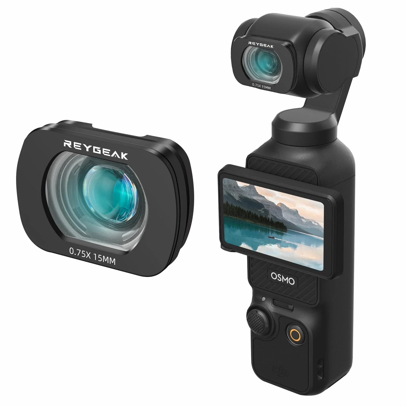 REYGEAK Obiektyw szerokokątny kompatybilny z Osmo Pocket 3, magnetyczna soczewka designerska do DJI Osmo Pocket 3