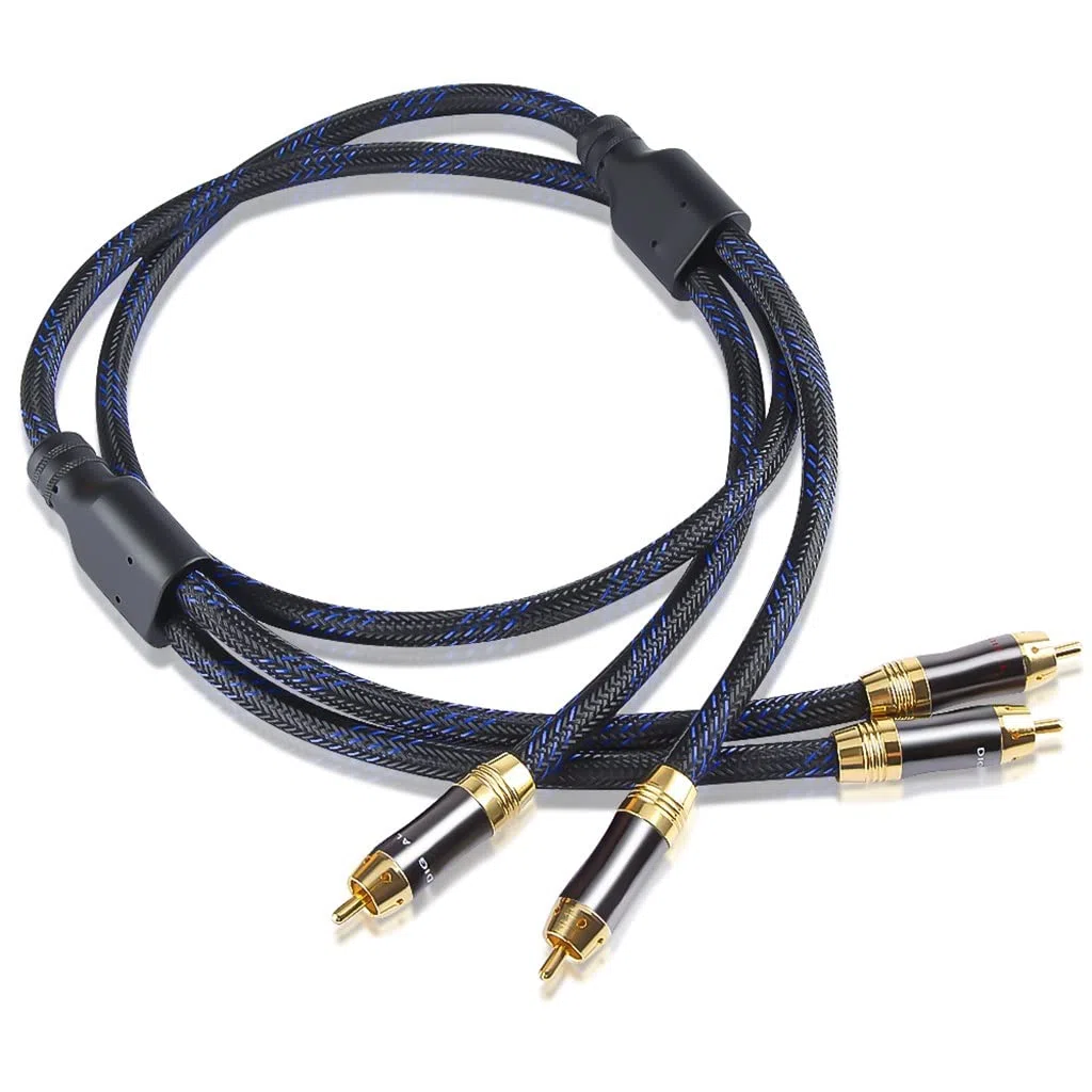 Kabel audio, kabel instrumentalny, kabel HIFI 3m gitara Phono RCA na podwójny kabel stereofoniczny kabel audio męskie akcesoria audio (kolor: jak pokazano, rozmiar: jeden rozmiar)