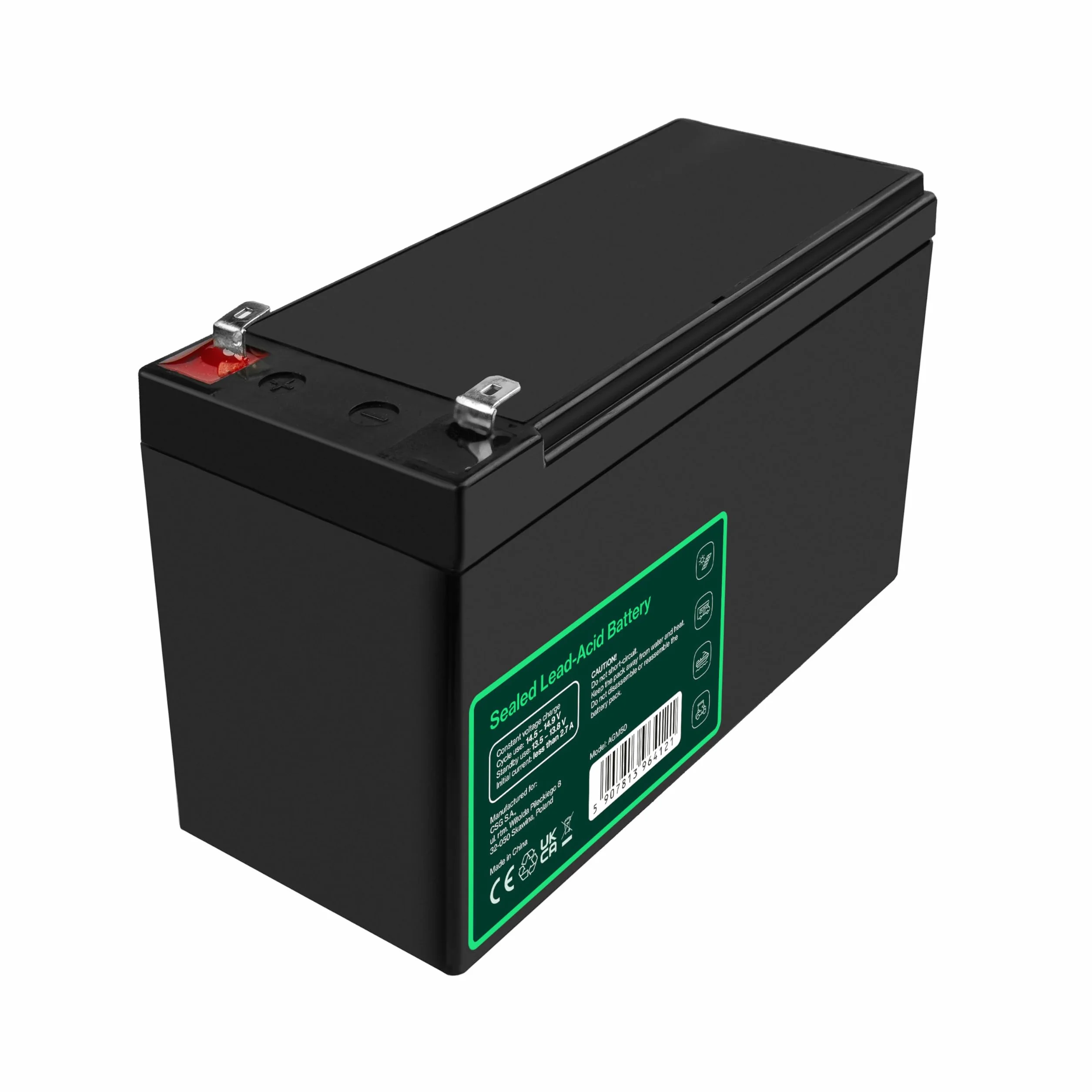 Green Cell AGM 12 V 10 Ah akumulator z włókniny VRLA akumulator ołowiowo-żelowy, odporny na cykle Unbemann UPS USV, zasilanie awaryjne w systemie UPS
