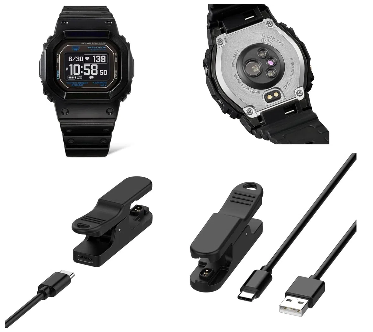 Zapasowa ładowarka USB 100 cm kabel do ładowania do Casio G-Shock GBD-H2000 DW-H5600 Smartwatch