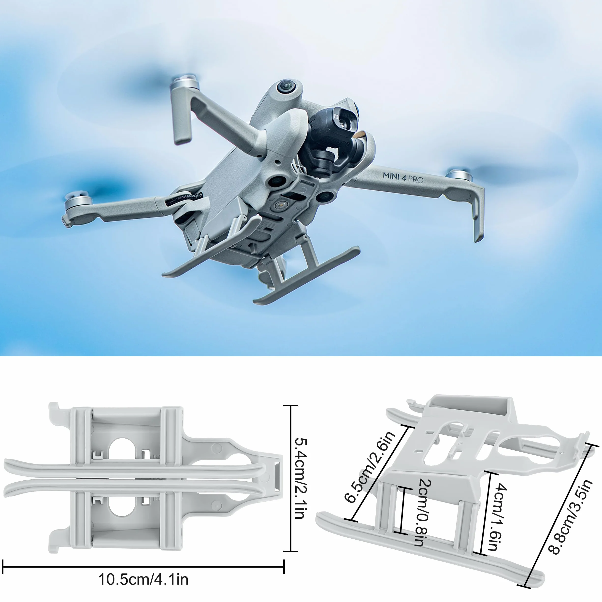 Noga podwozia kompatybilna z DJI Mini 4 Pro przedłużony składany dron narzędzia do lądowania Mini 4 Pro Drony szary
