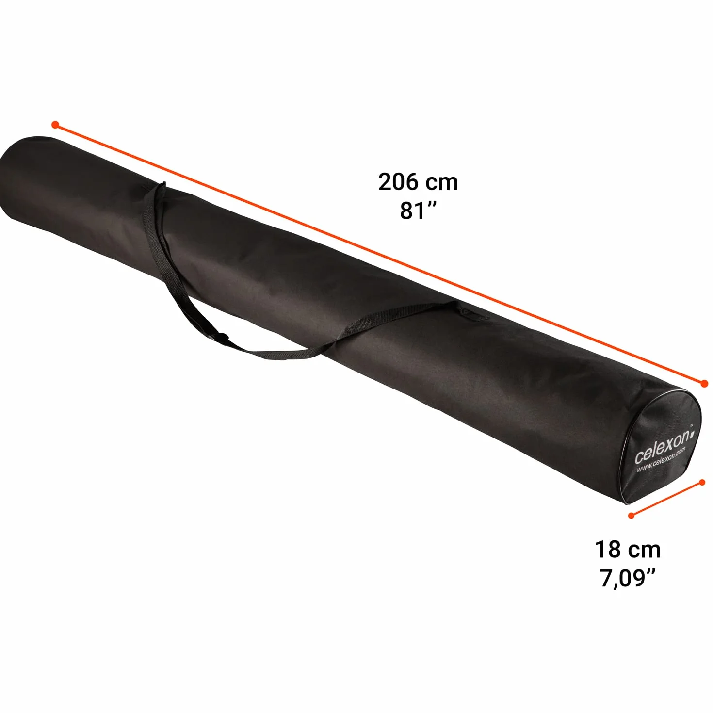 celexon Nylon-Softcase do ekranów statywów 184 cm 206x18 cm czarny