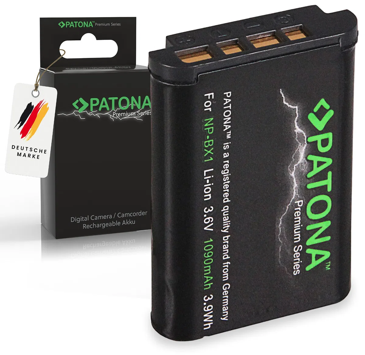 PATONA Premium Akumulator do Sony NP-BX1 NPBX1 DSC-RX100, 1090mAh 3.6V | Akumulator zamienny do CyberShot DSC RX1 RX100 II III IV V VI VII HX50 HX60 HX80 HX90 HX99 HX400V WX300 WX500 HDR AS50 CX240